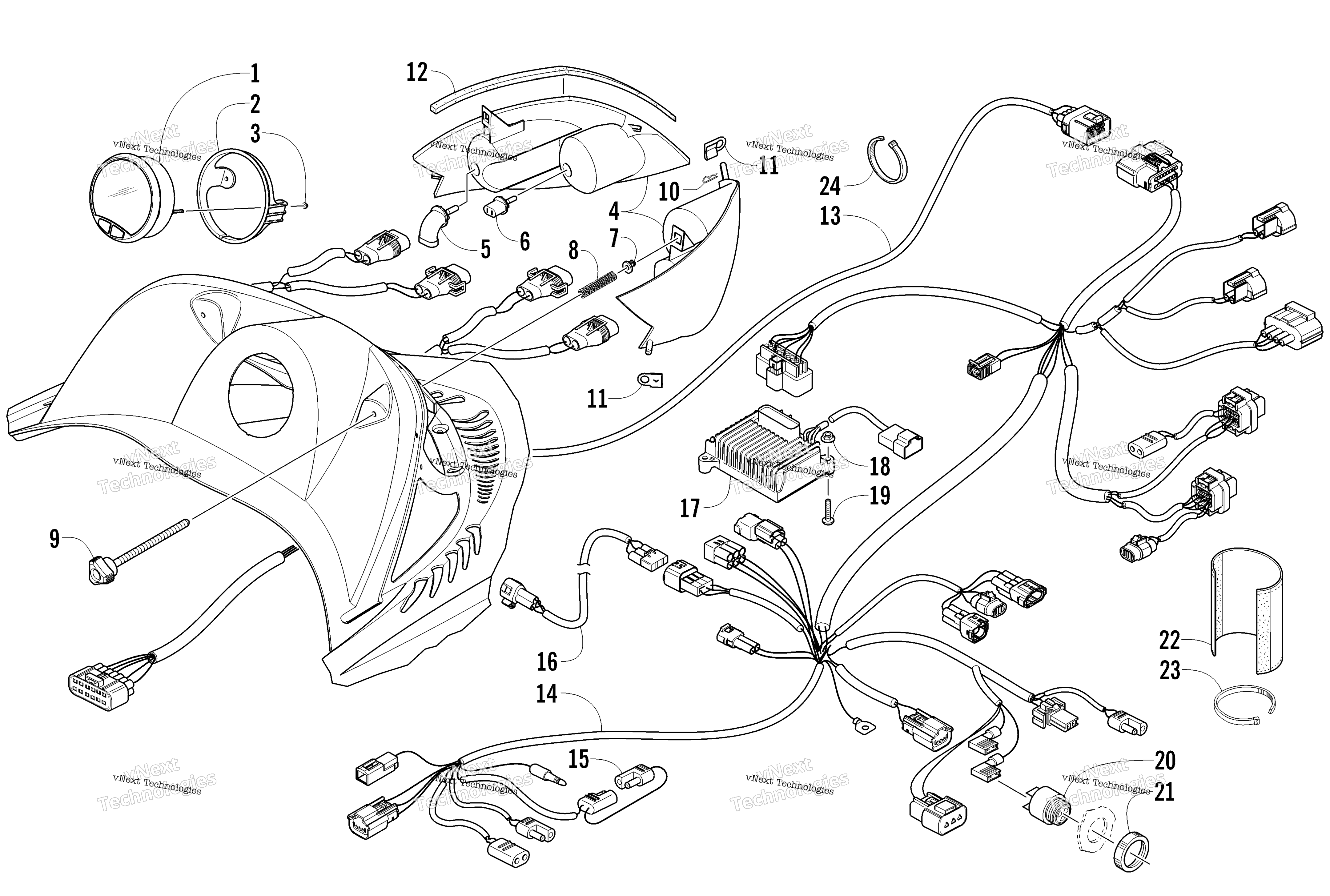 Headlight, Instruments, и Wiring Assemblies