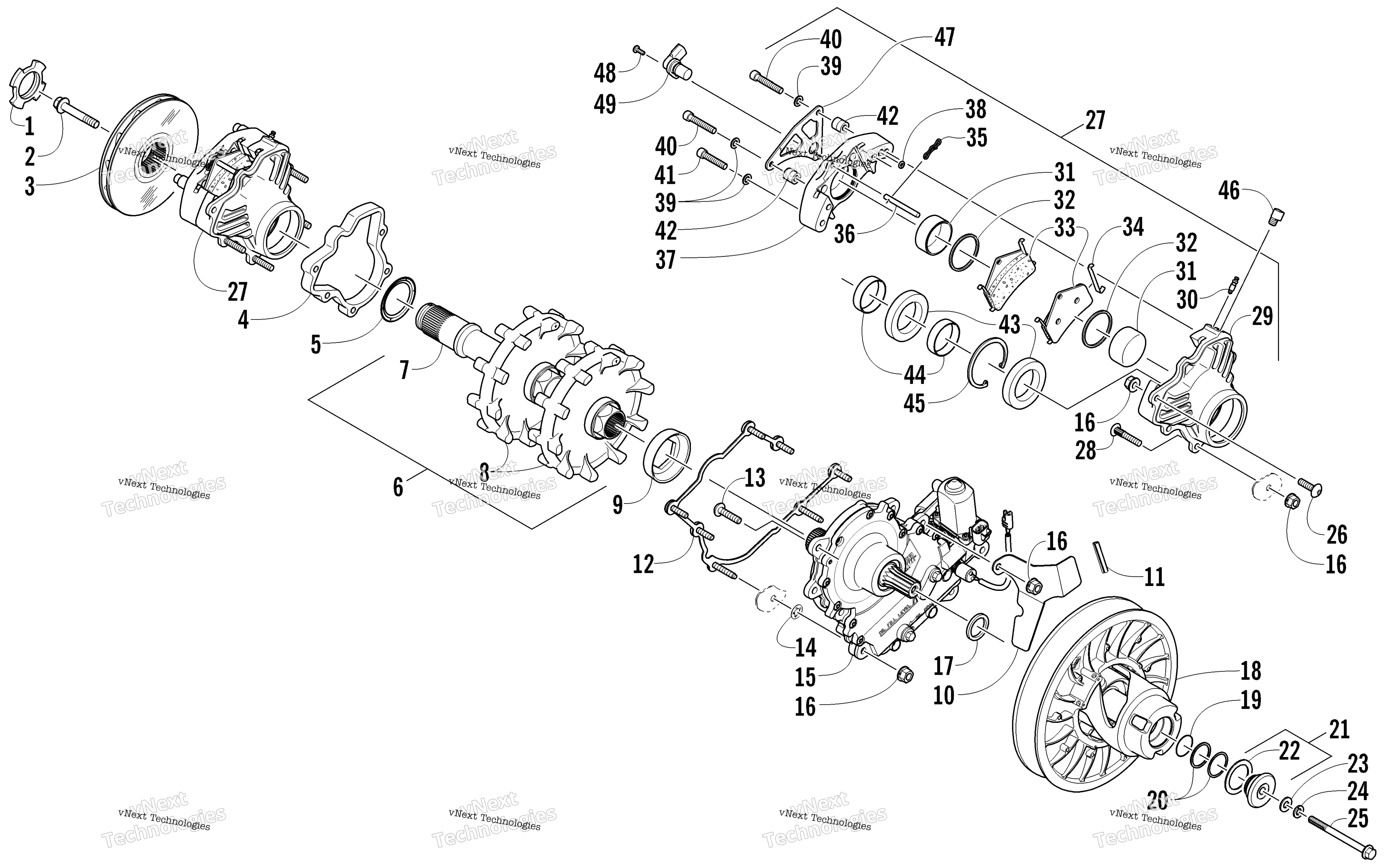 Привод Train Shaft And Brake Assemblies