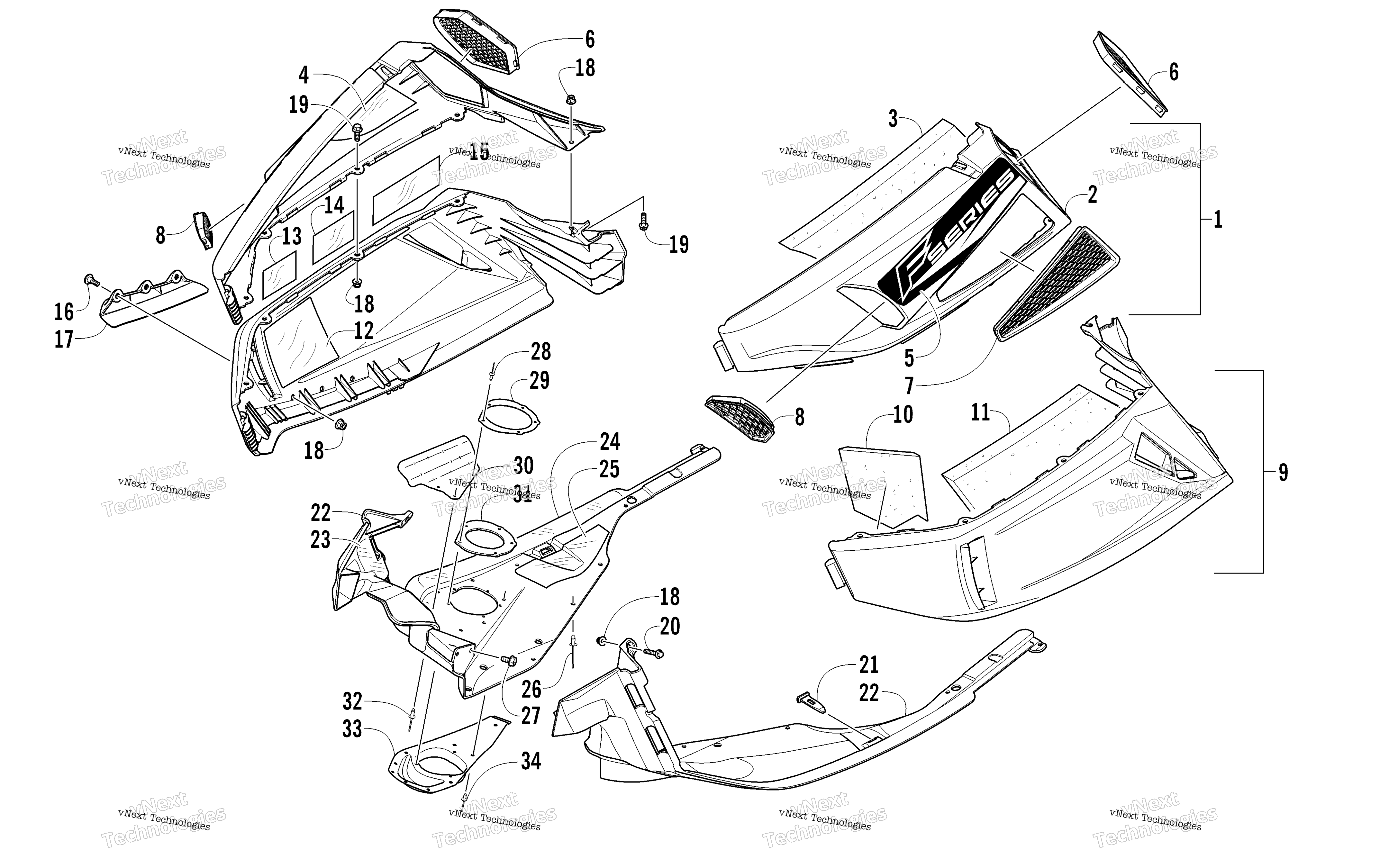 Skid Plate и Side панель узел