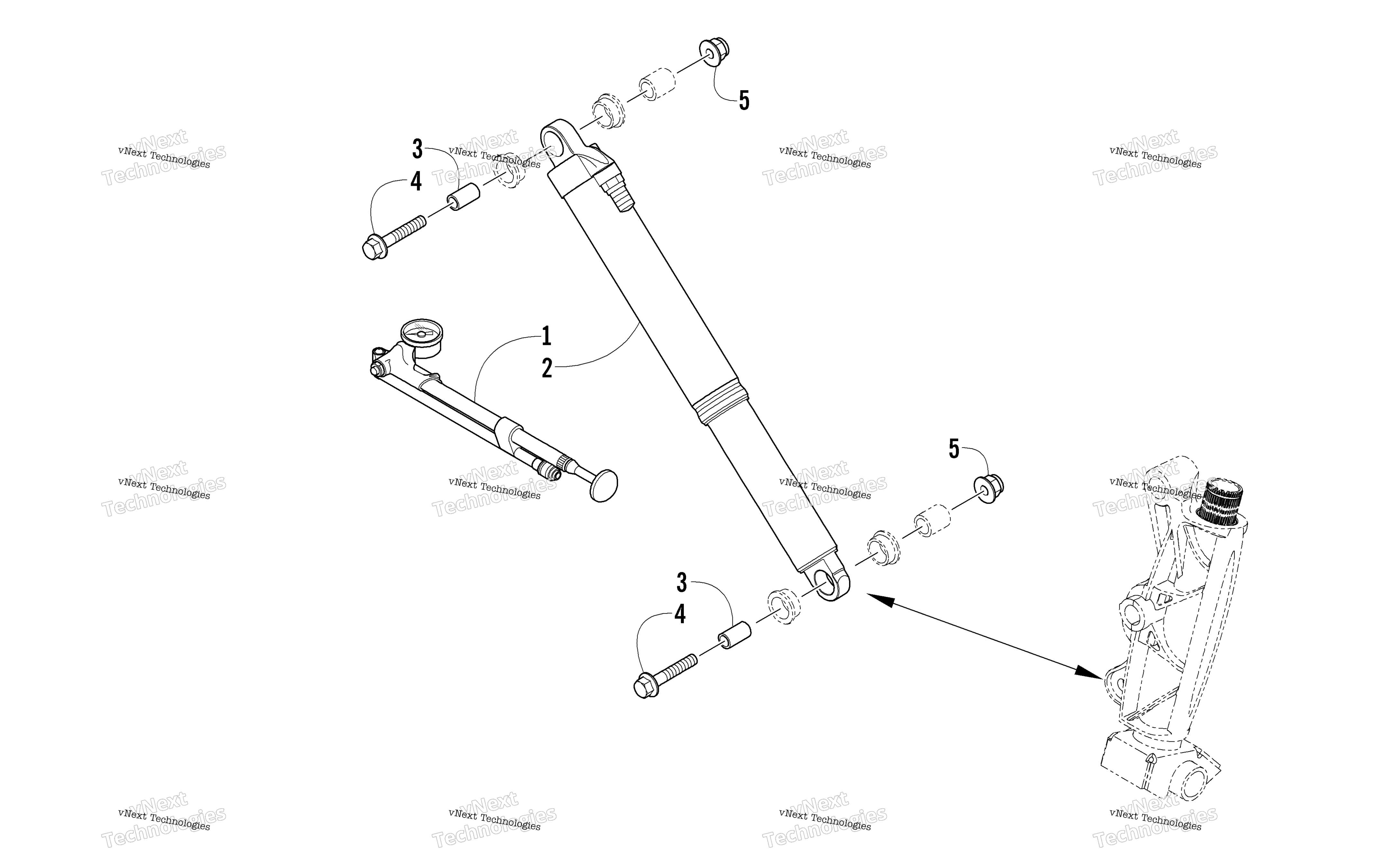 Передняя часть Suspension Shock Absorber Assembly
