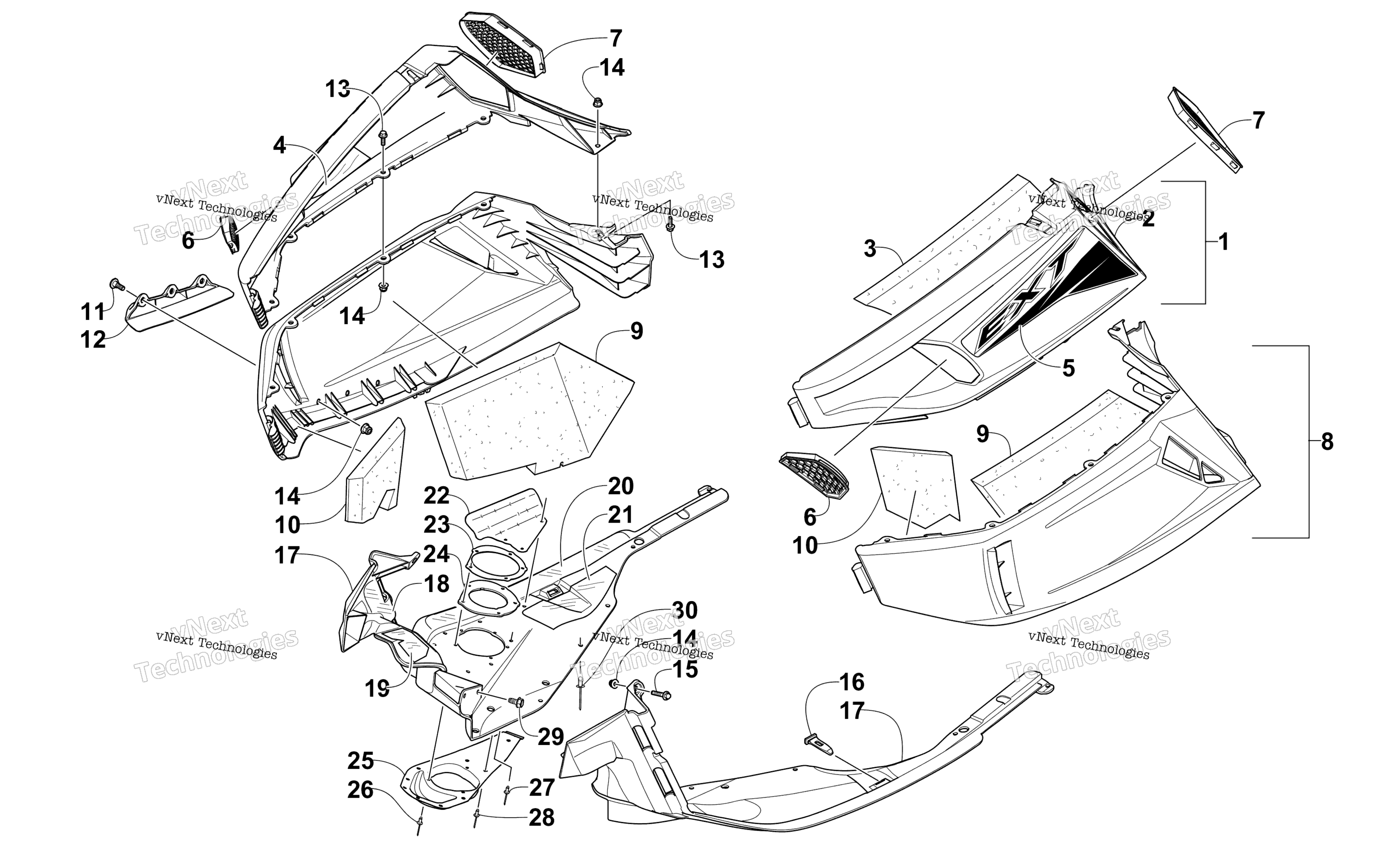 Skid Plate и Side панель узел
