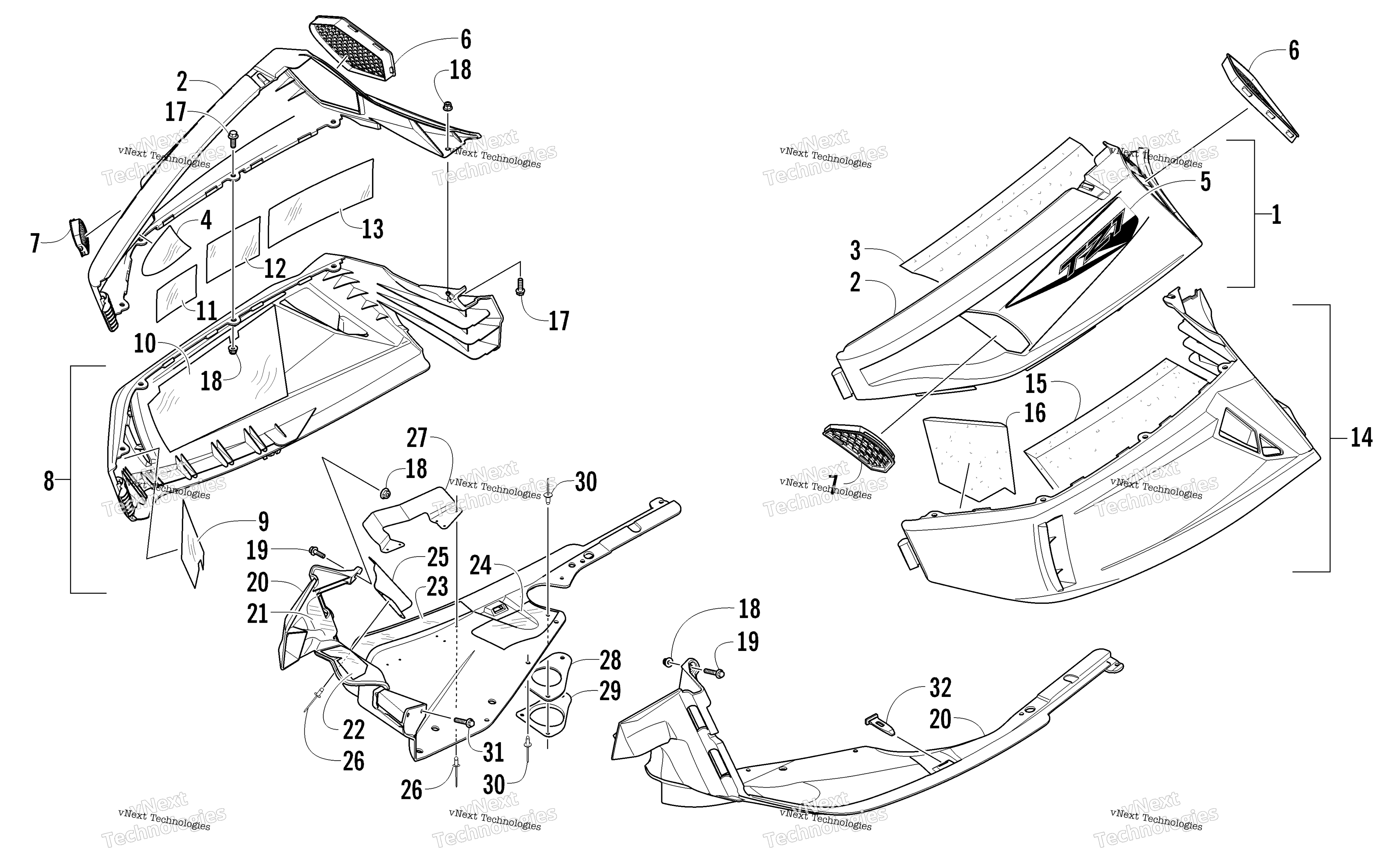 Skid Plate и Side панель узел