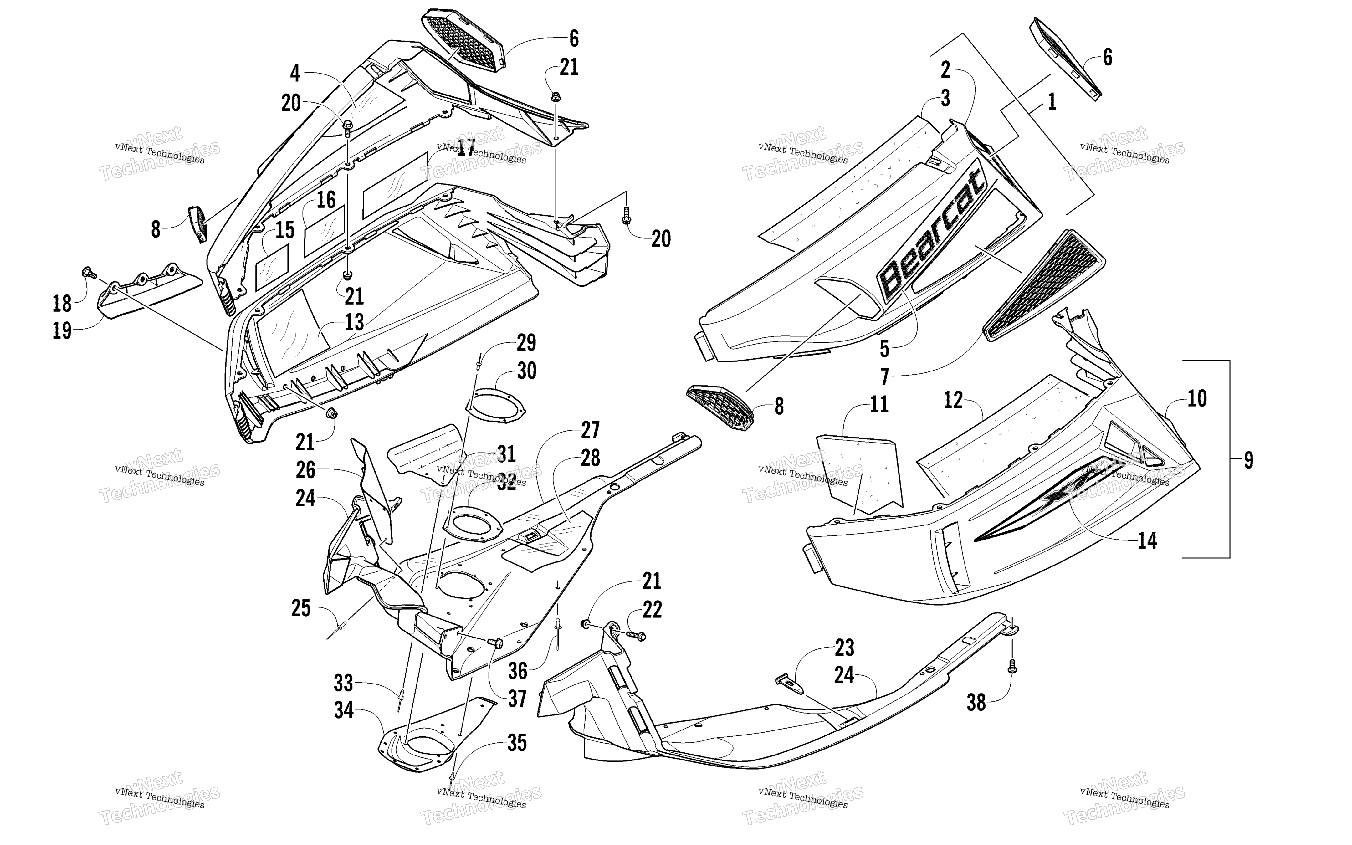 Skid Plate и Side панель узел