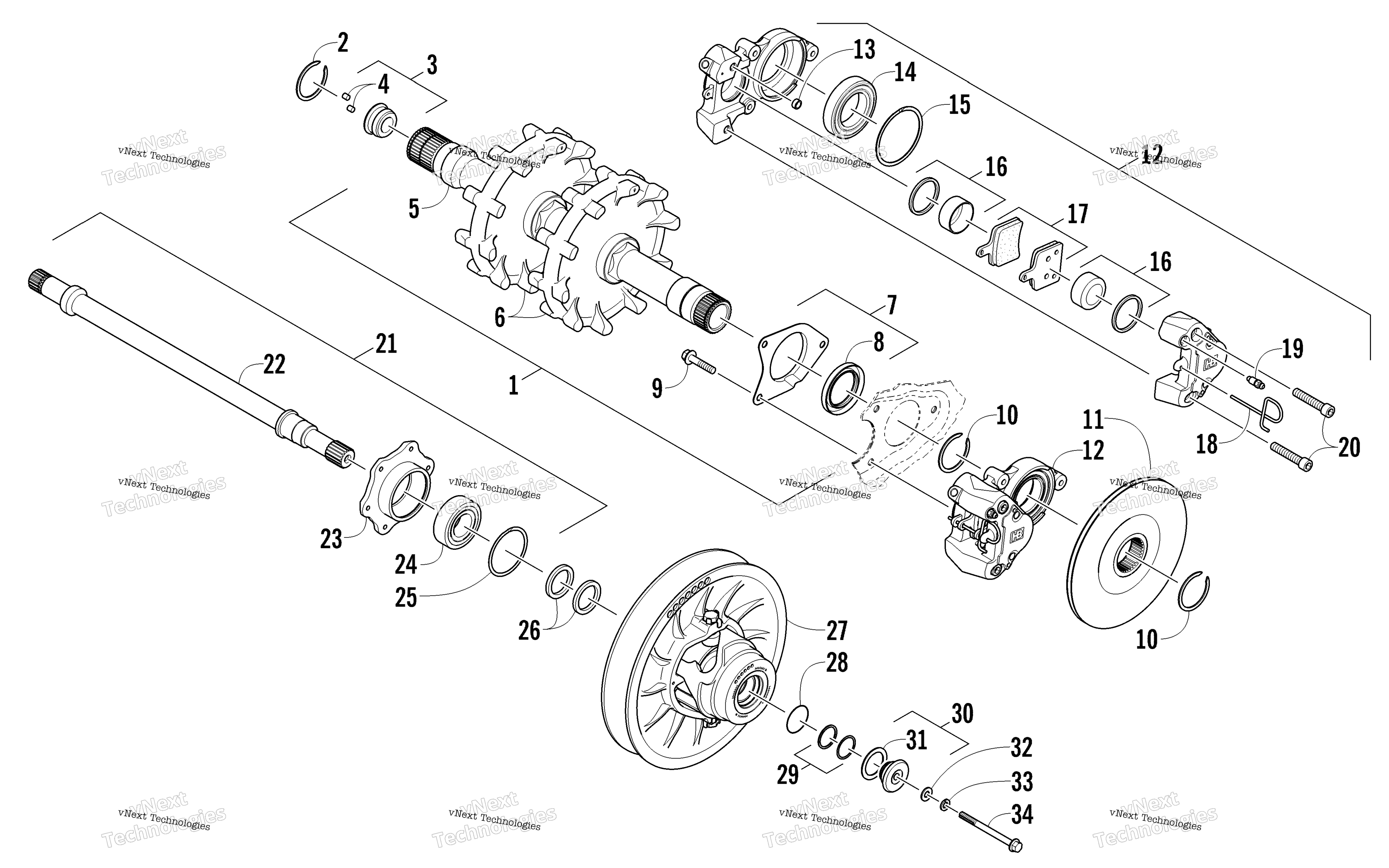 Привод Train Shafts And Brake Assemblies