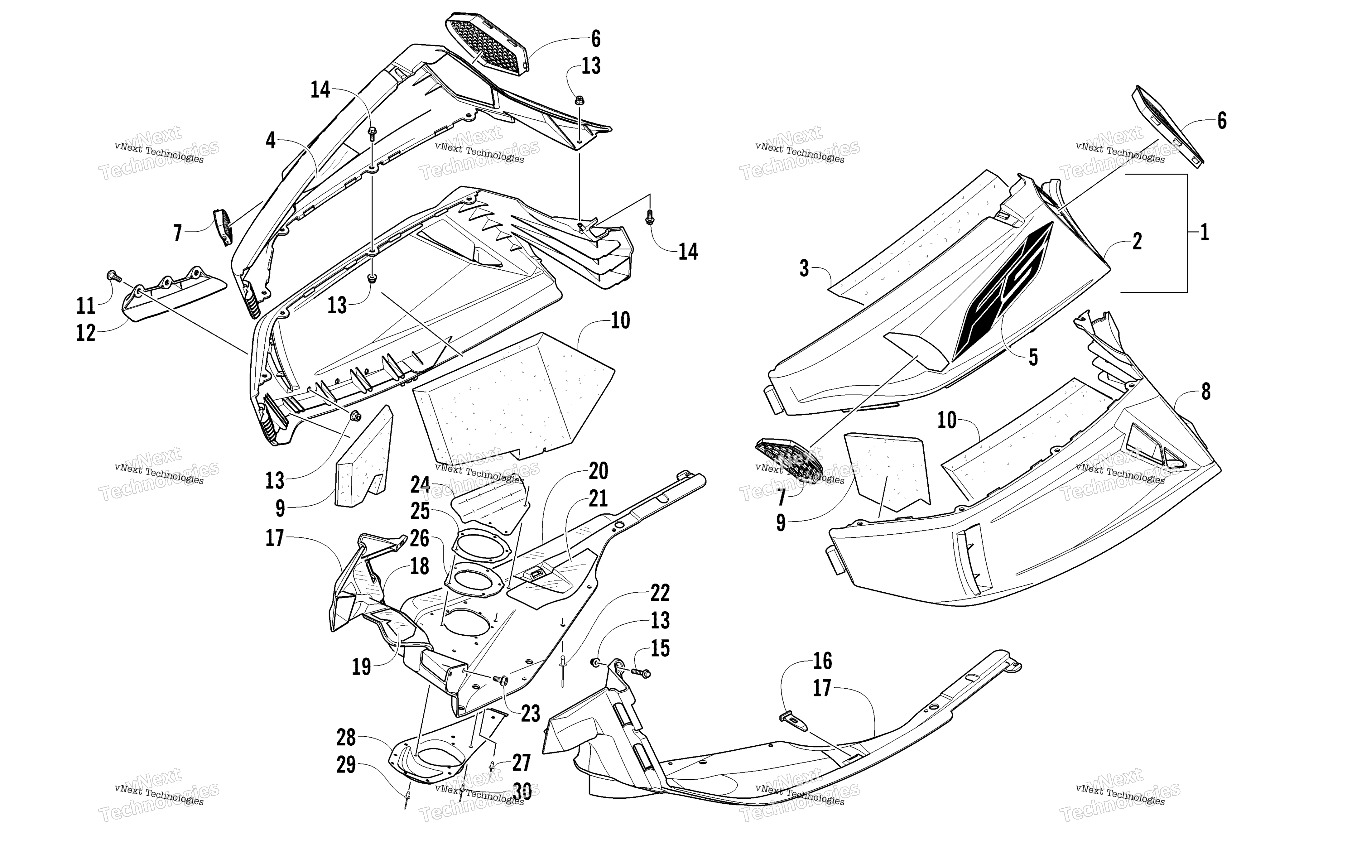 Skid Plate и Side панель узел
