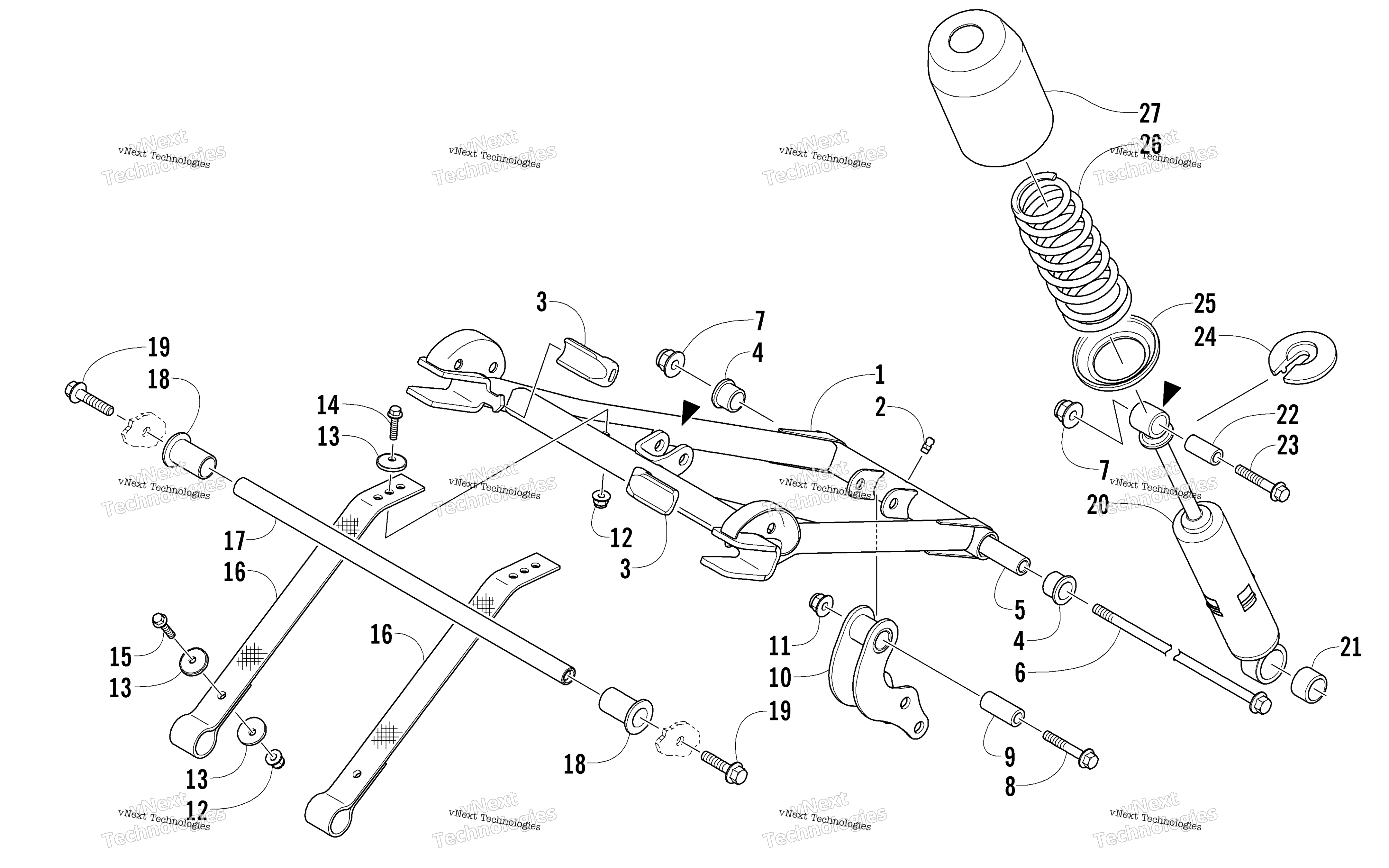 Задняя часть Suspension Front Arm Assembly