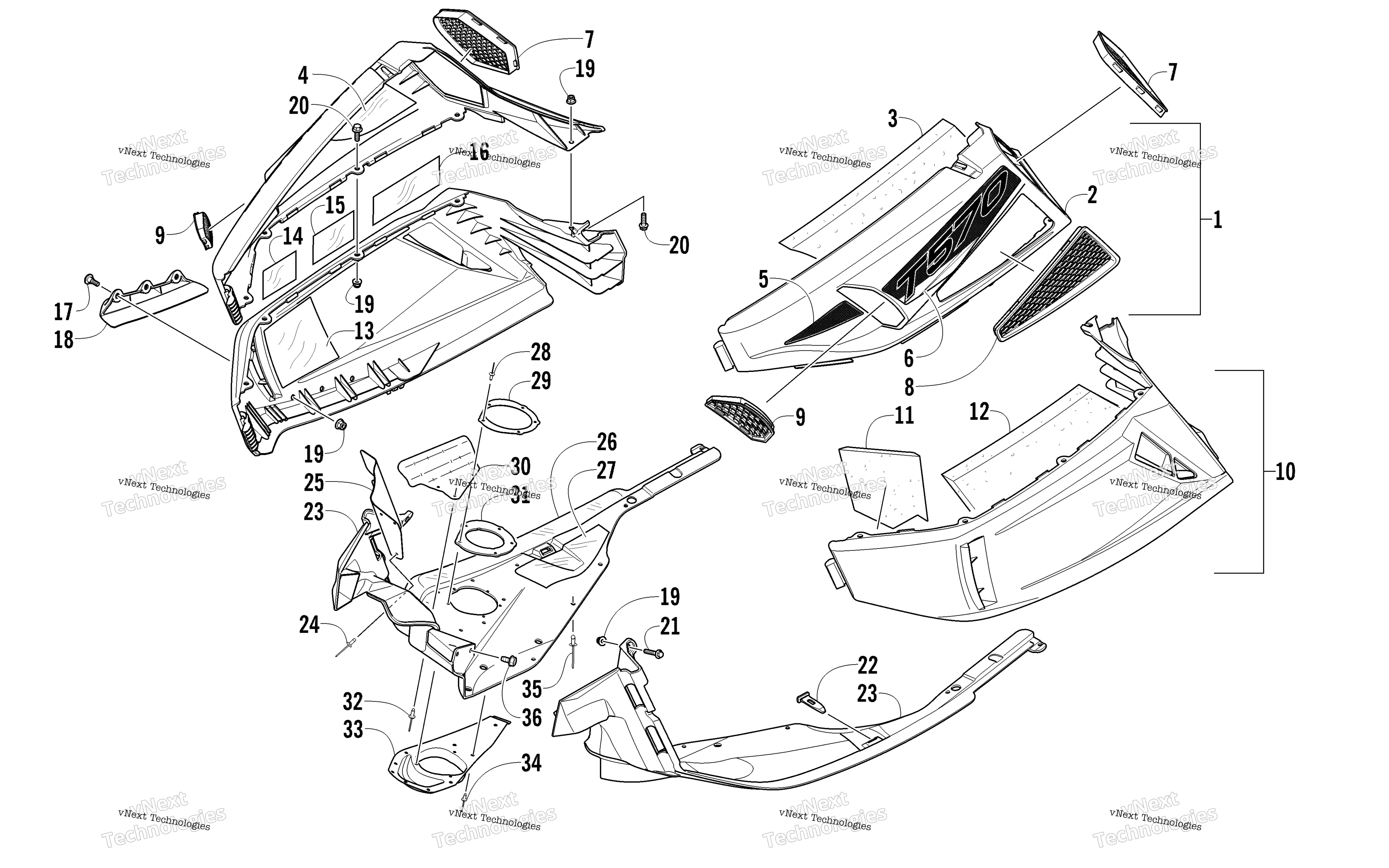 Skid Plate и Side панель узел