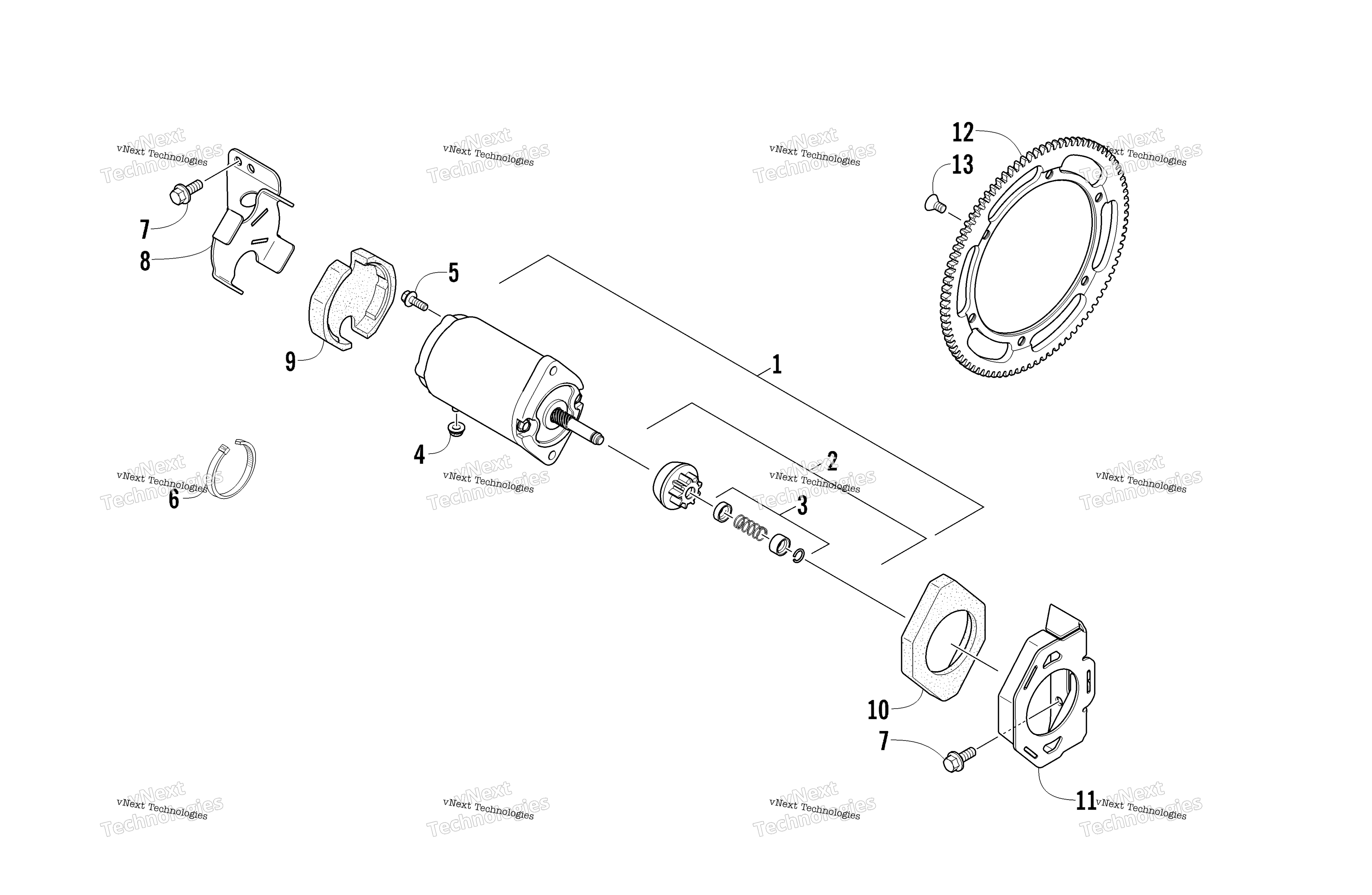 Электрооборудование Start - Starter Motor Assembly