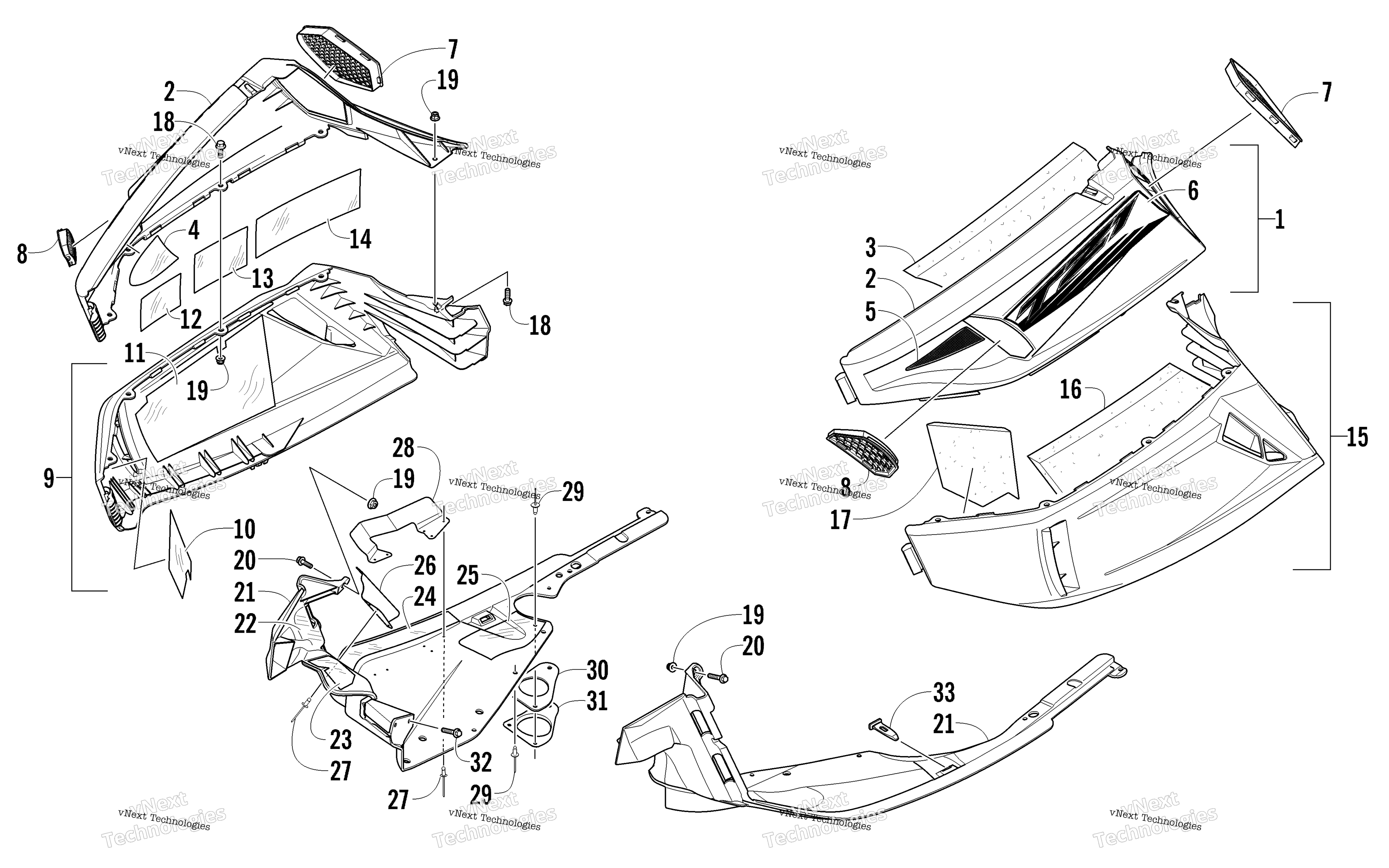 Skid Plate и Side панель узел