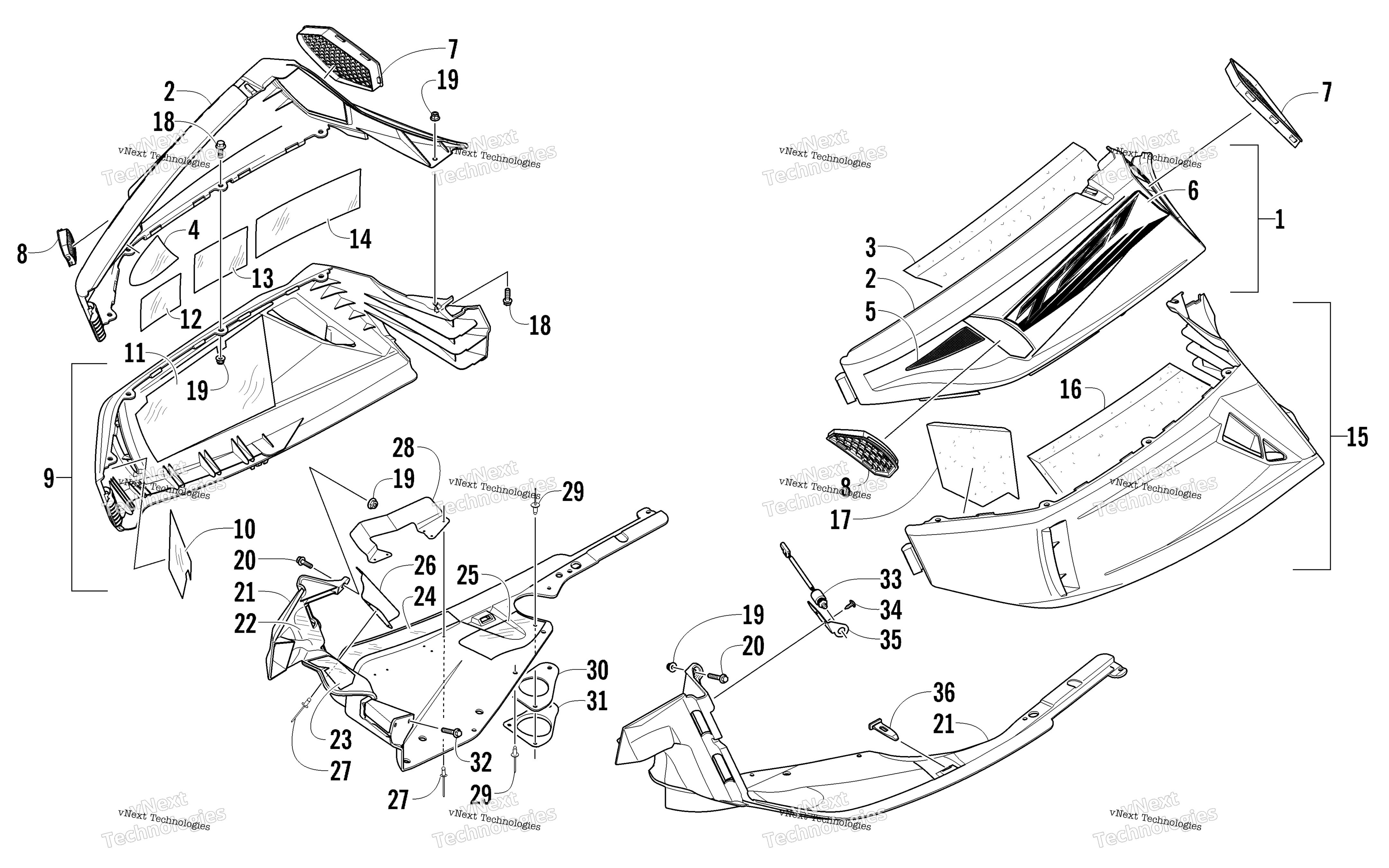 Skid Plate и Side панель узел