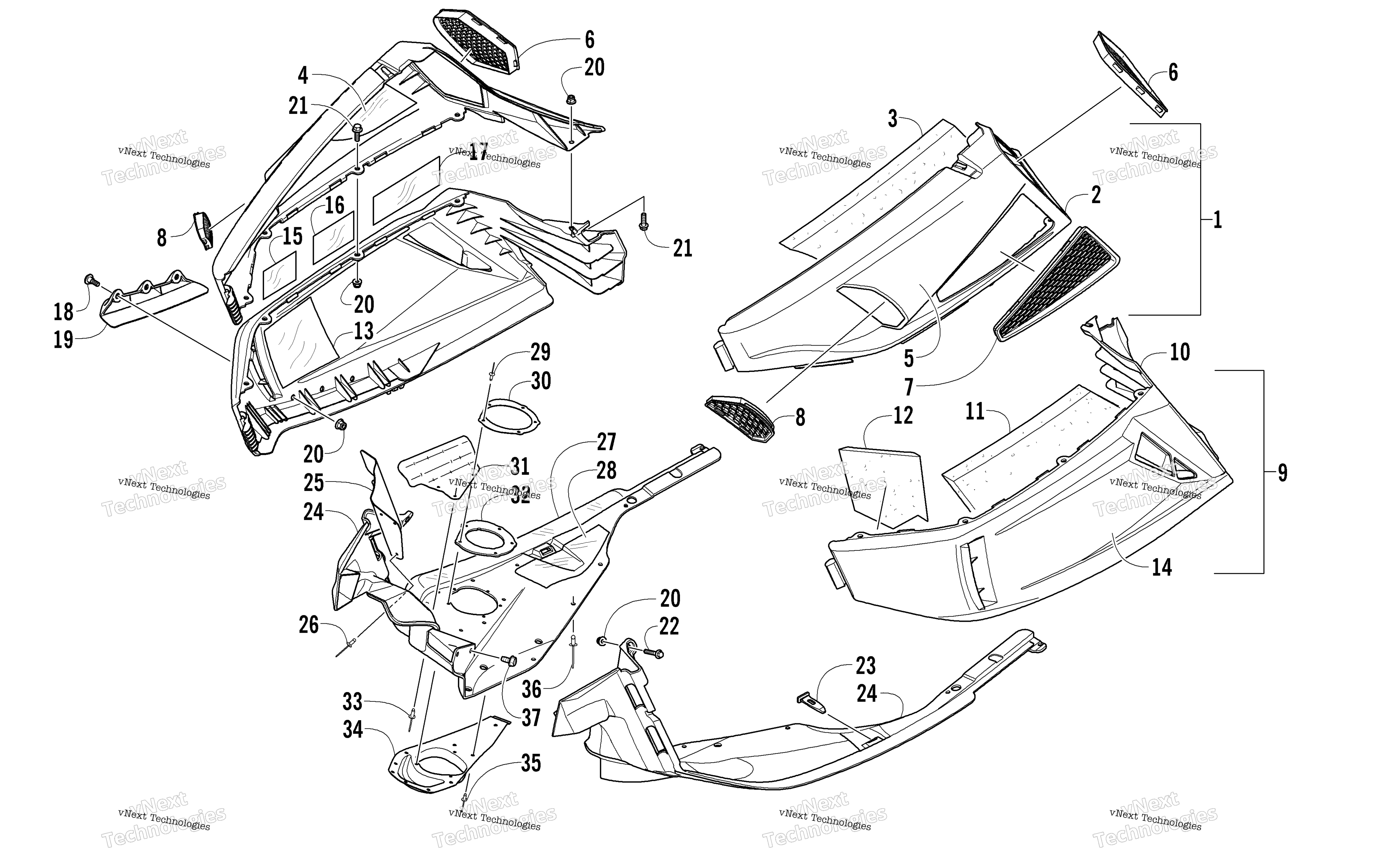 Skid Plate и Side панель узел