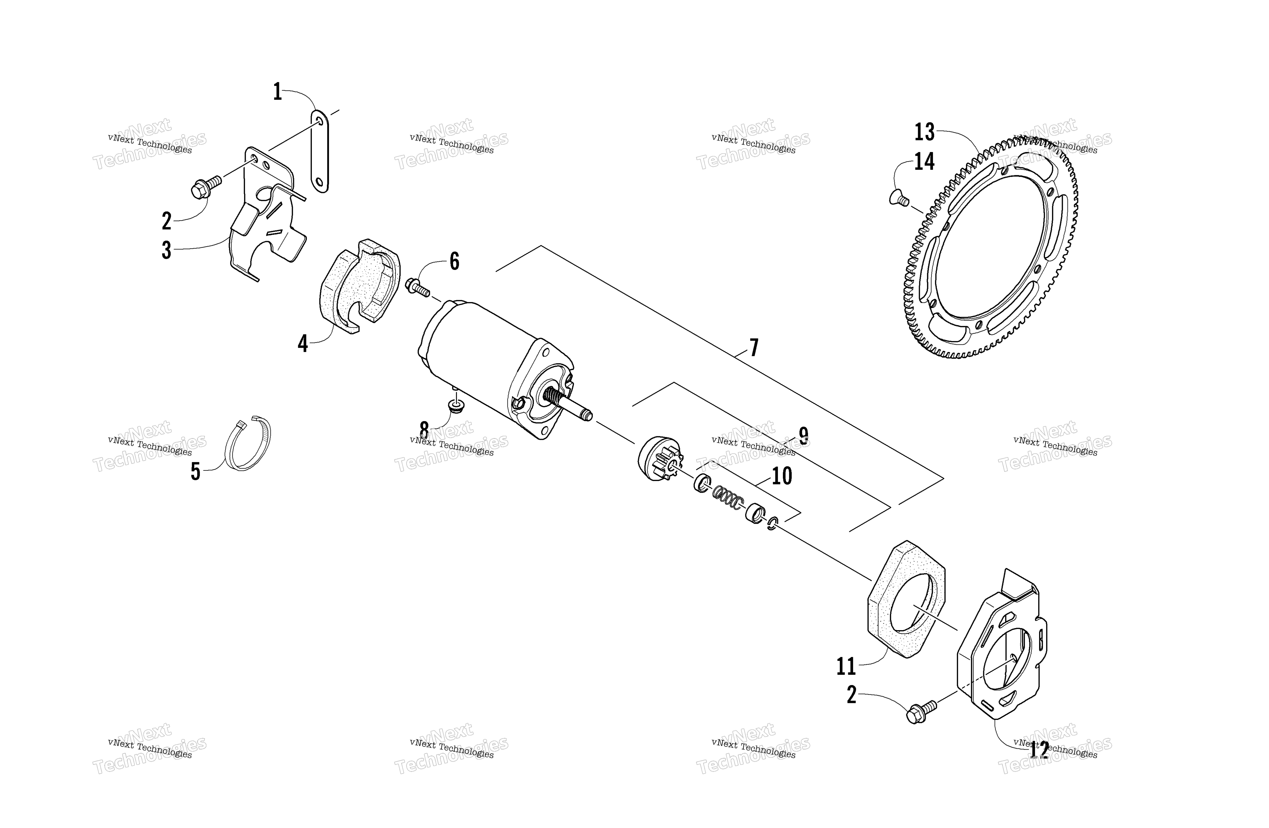Электрооборудование Start - Starter Motor Assembly