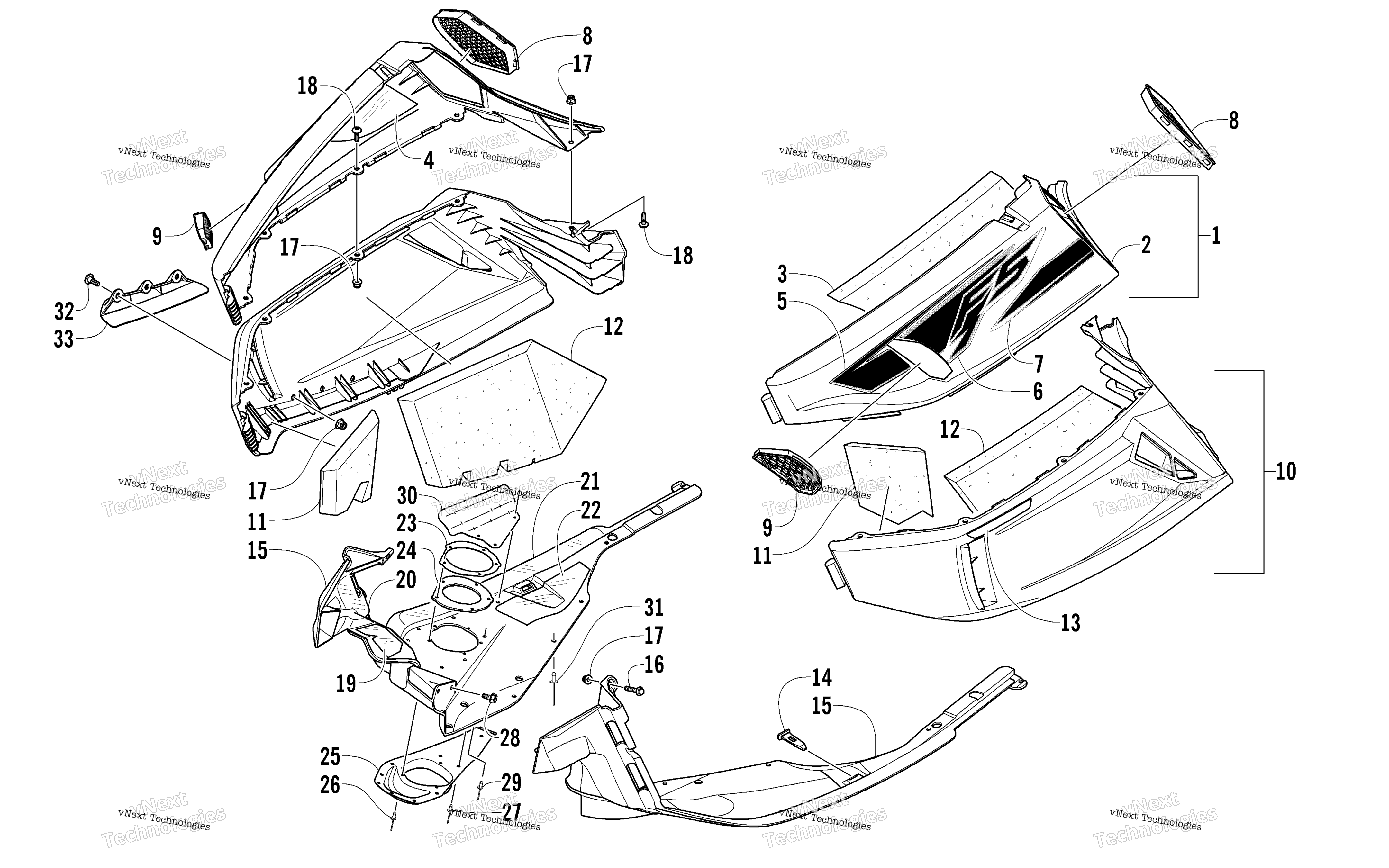 Skid Plate и Side панель узел
