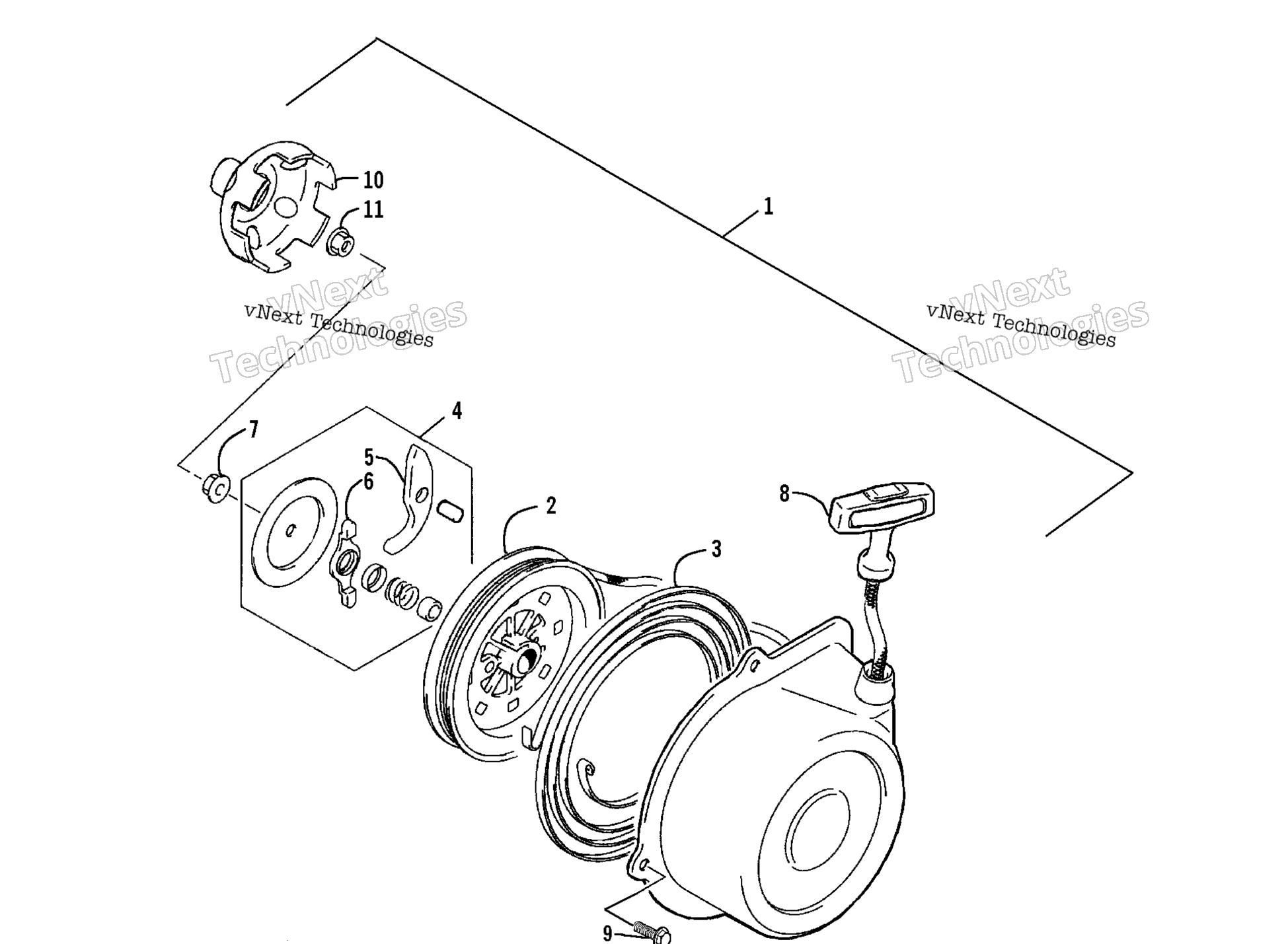 Ручной стартер Starter Assembly