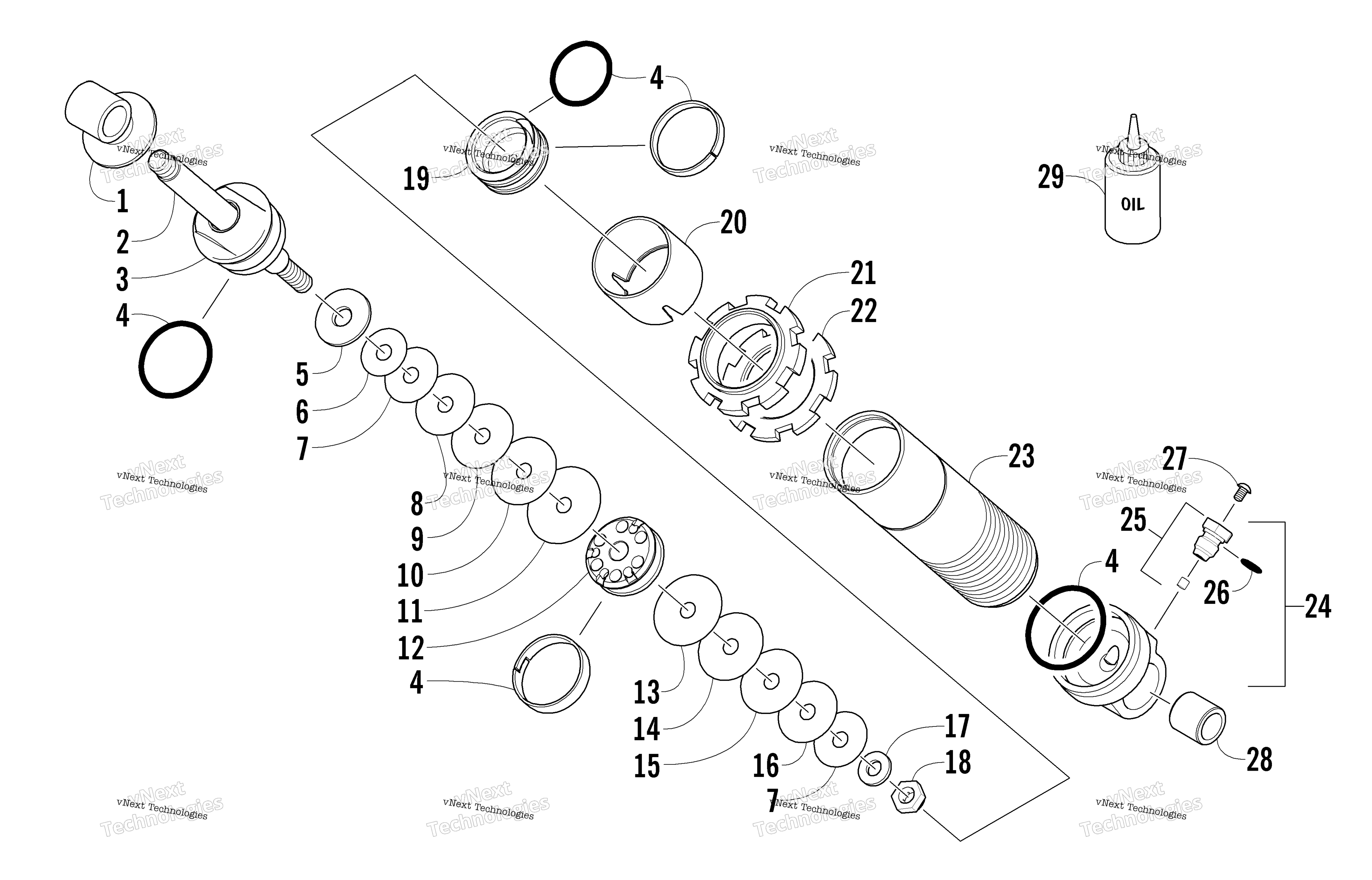 Задняя часть Suspension Front Arm Shock Absorber
