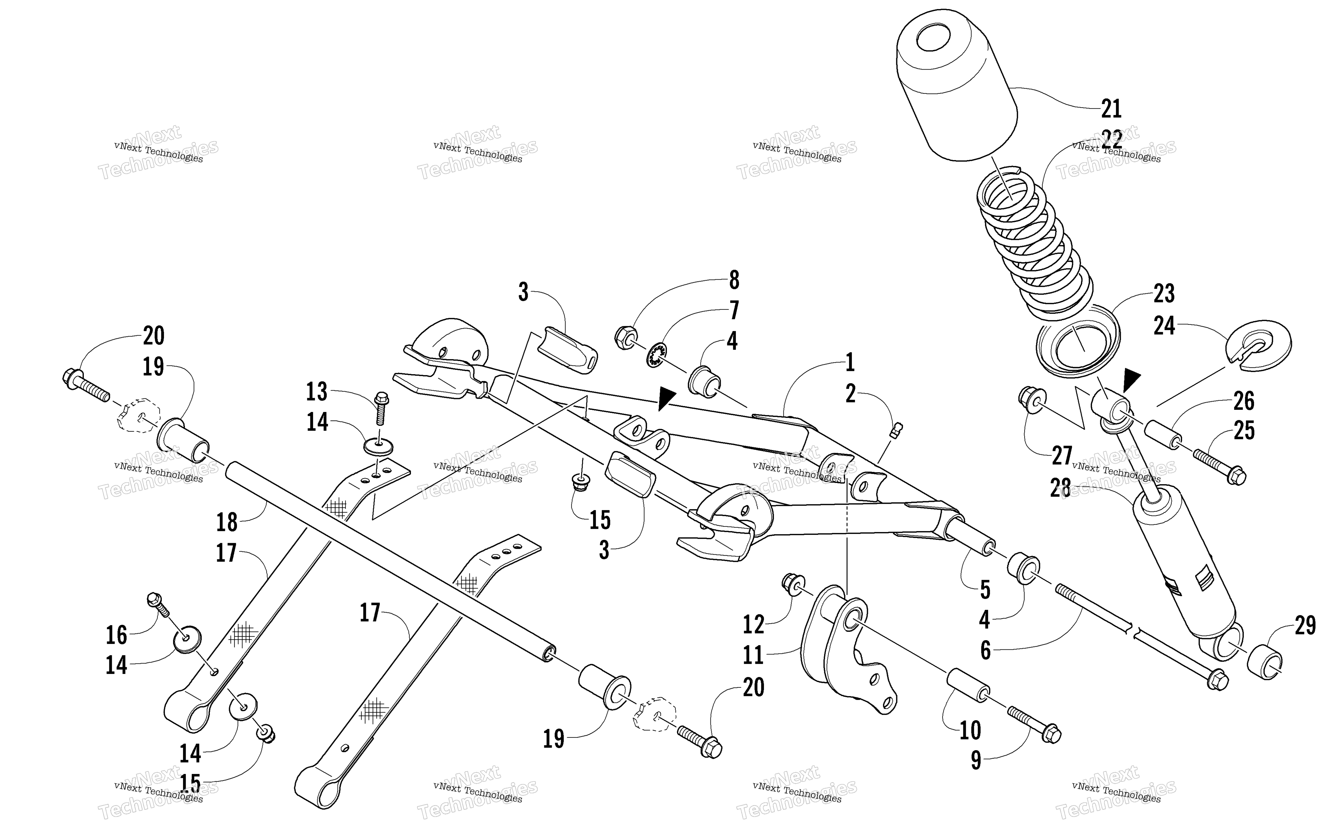 Задняя часть Suspension Front Arm Assembly