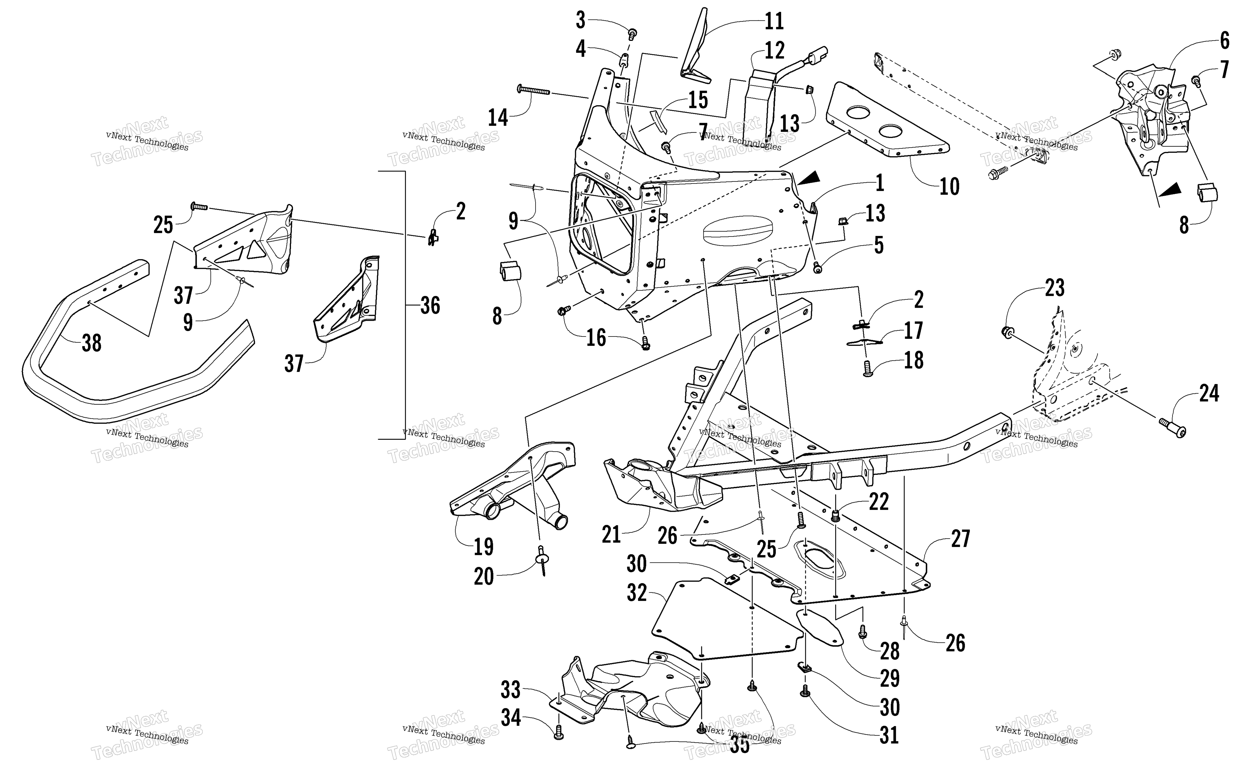 Передняя часть Bumper And Frame Assembly