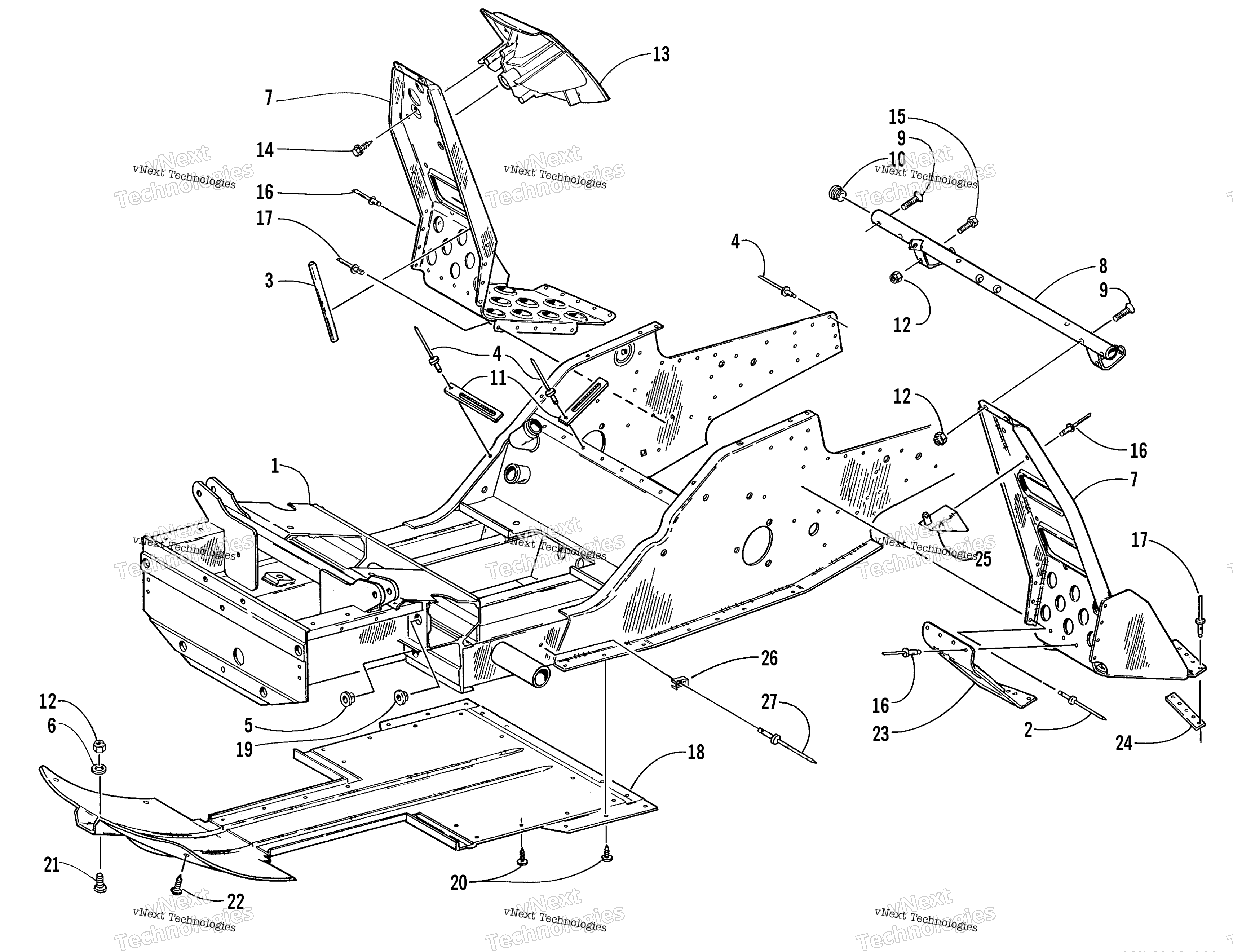 Передняя часть Frame And Footrest Assembly