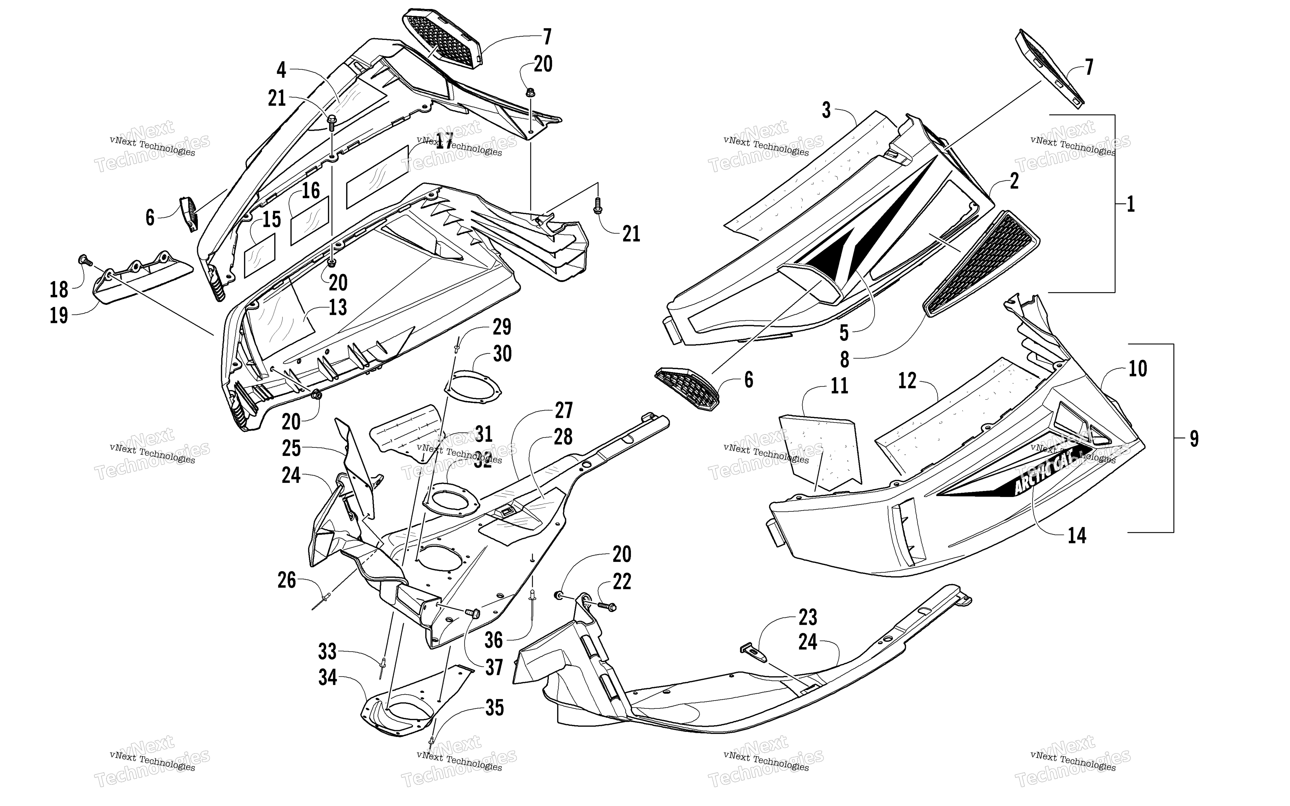 Skid Plate и Side панель узел
