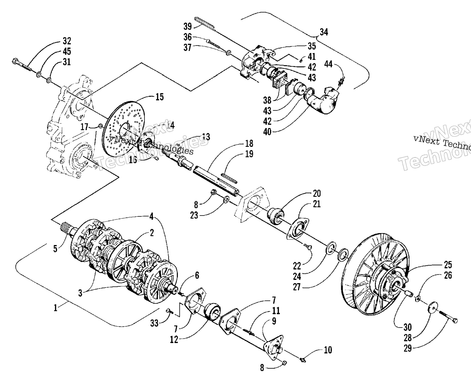 Привод Train Shafts And Brake Assemblies