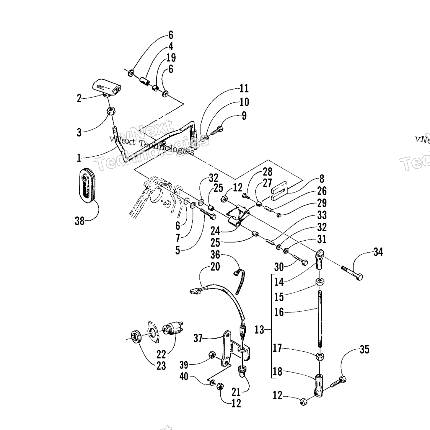 Задняя передача SHIFT LEVER ASSEMBLY
