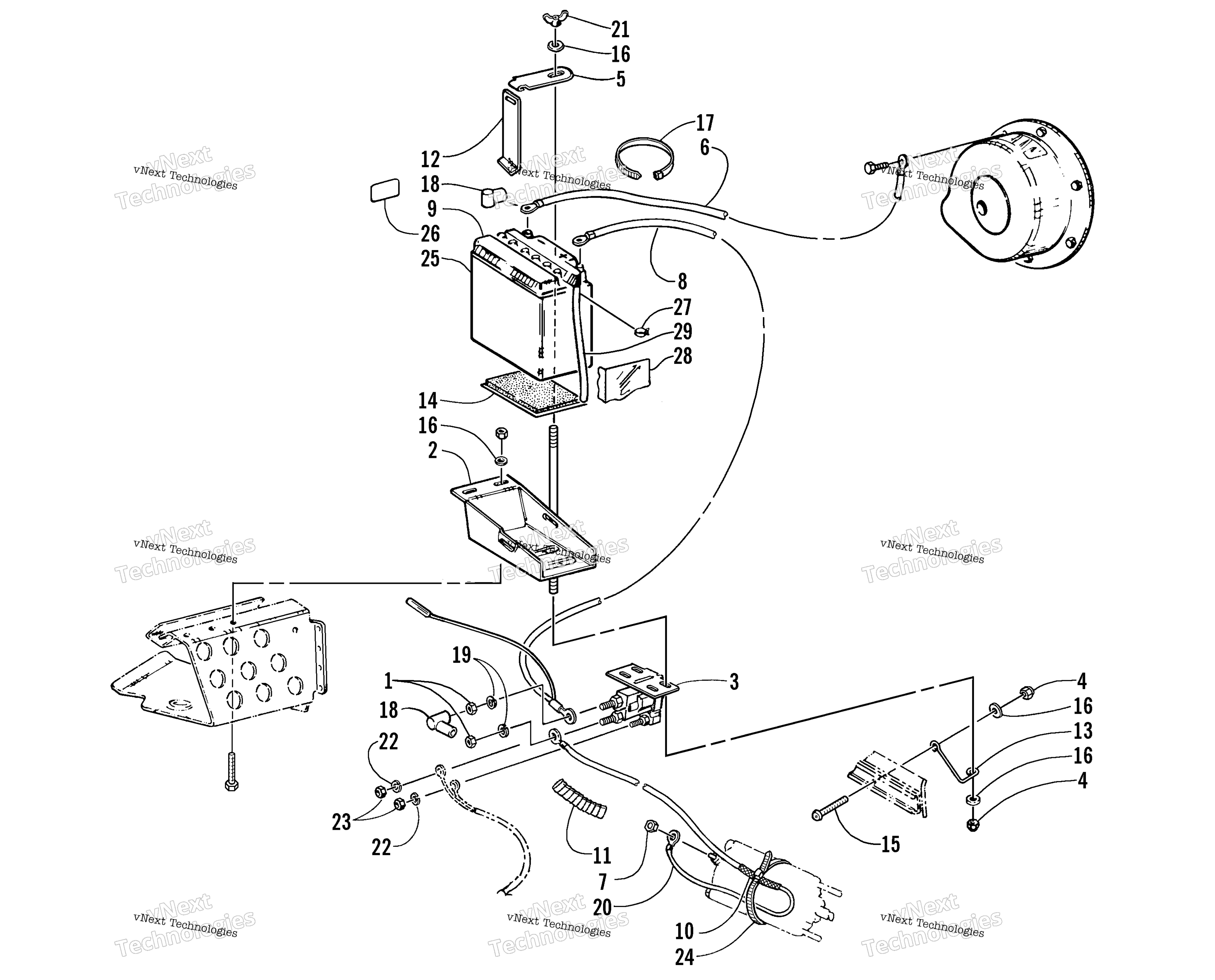 Электрооборудование Start - Battery Assembly