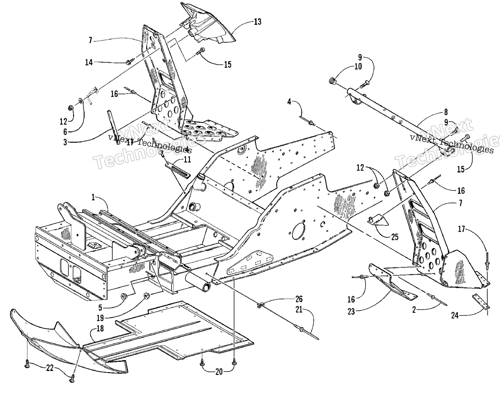 Передняя часть Frame And Footrest Assembly