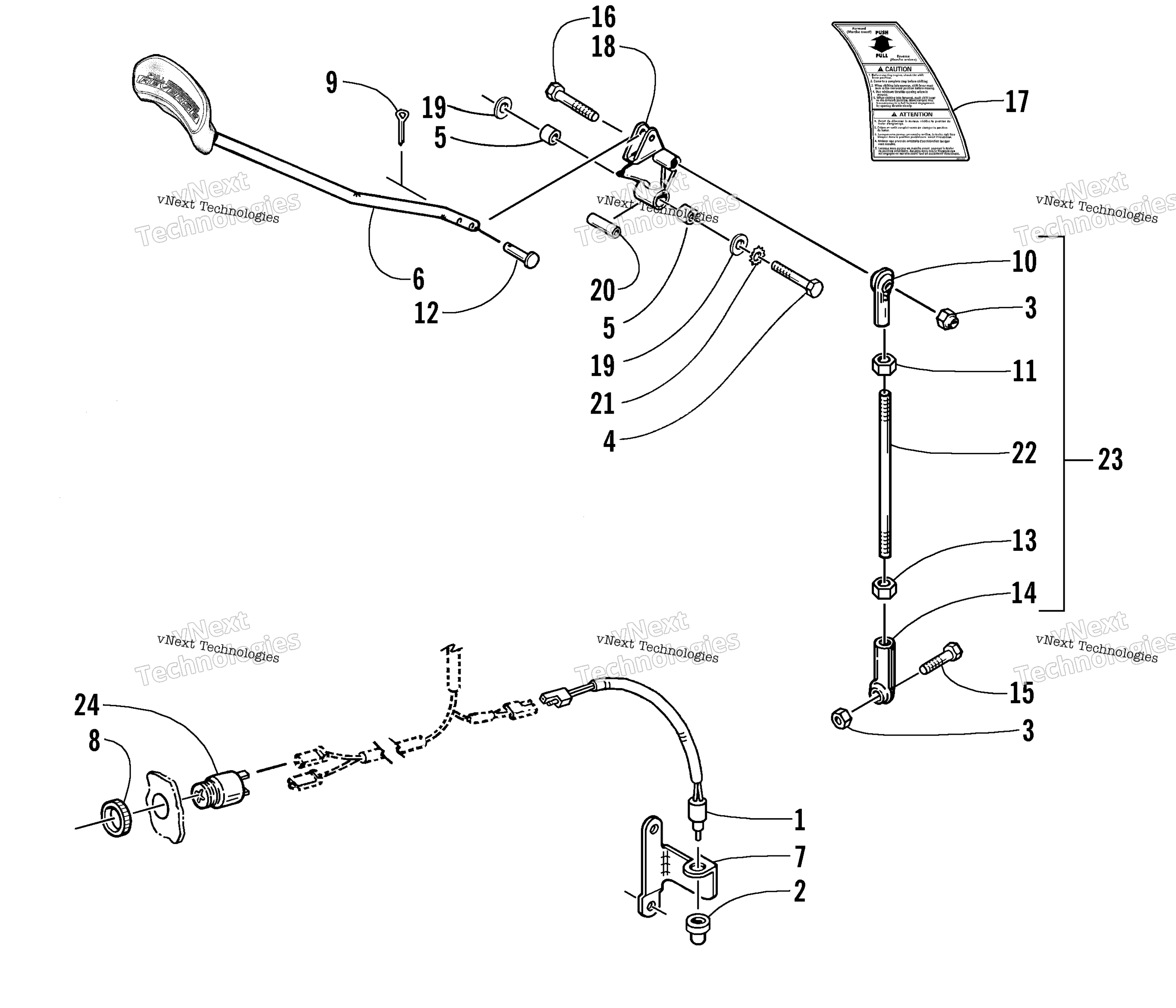 Задняя передача SHIFT LEVER ASSEMBLY