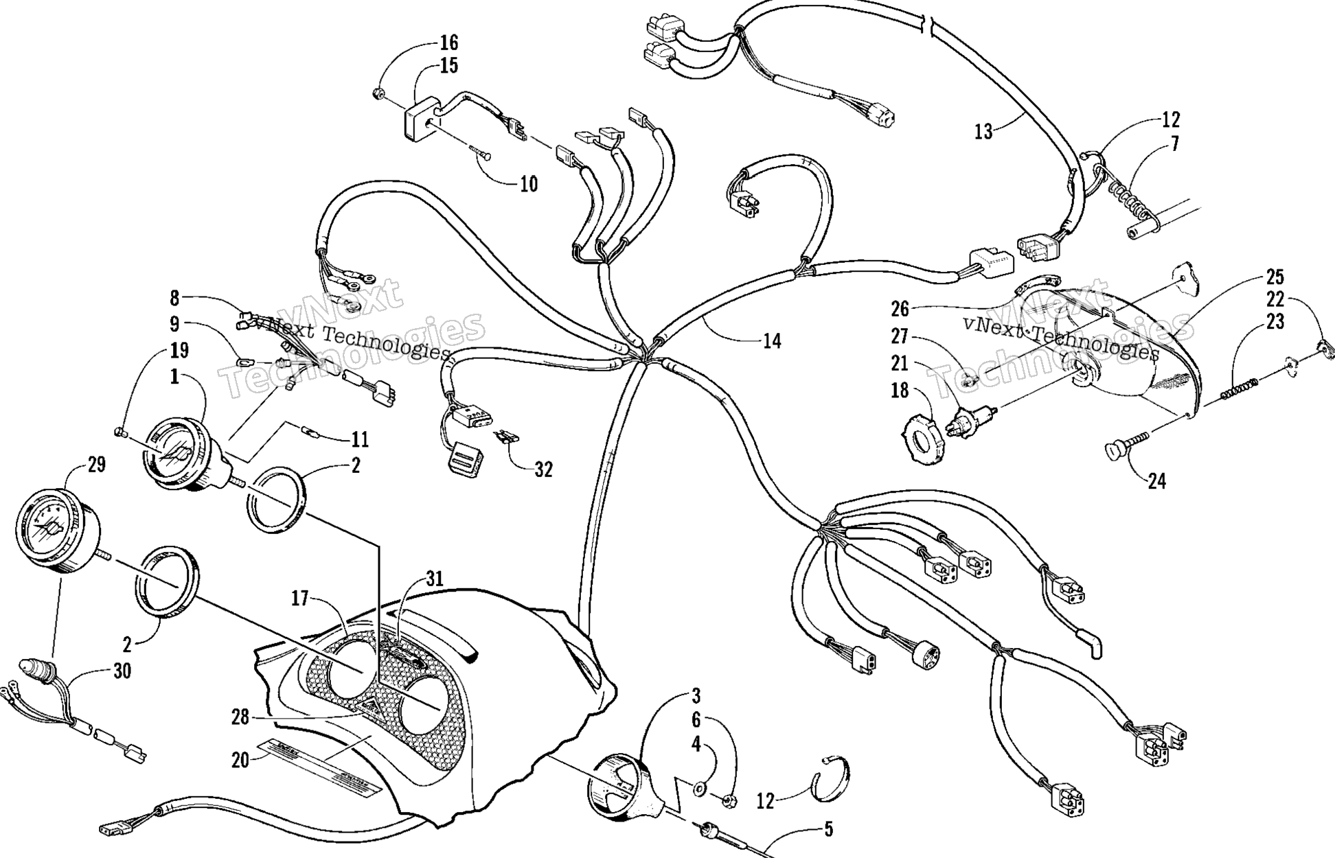 Headlight, Instruments, и Wiring Assemblies