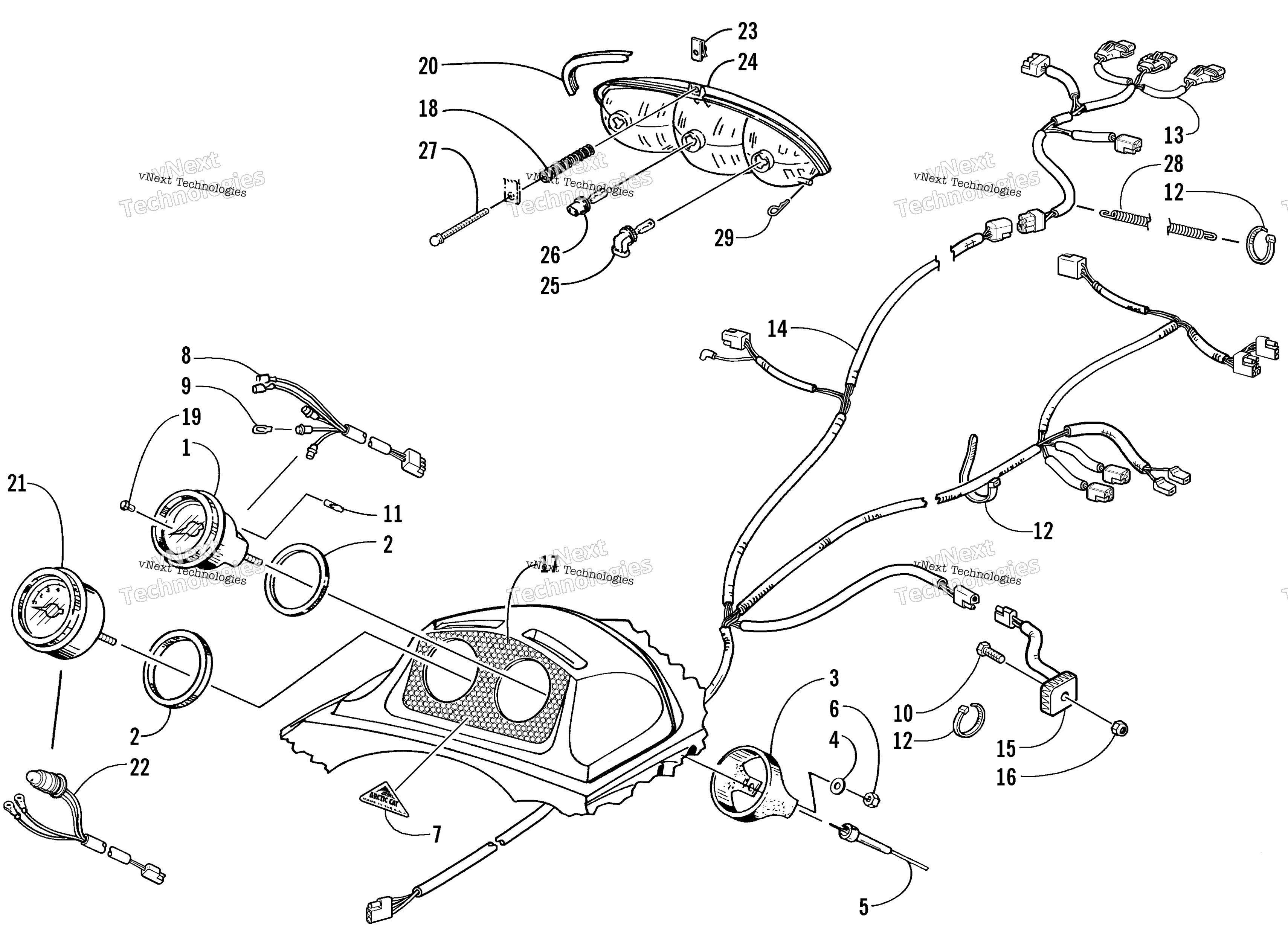 Headlight, Instruments, и Wiring Assemblies