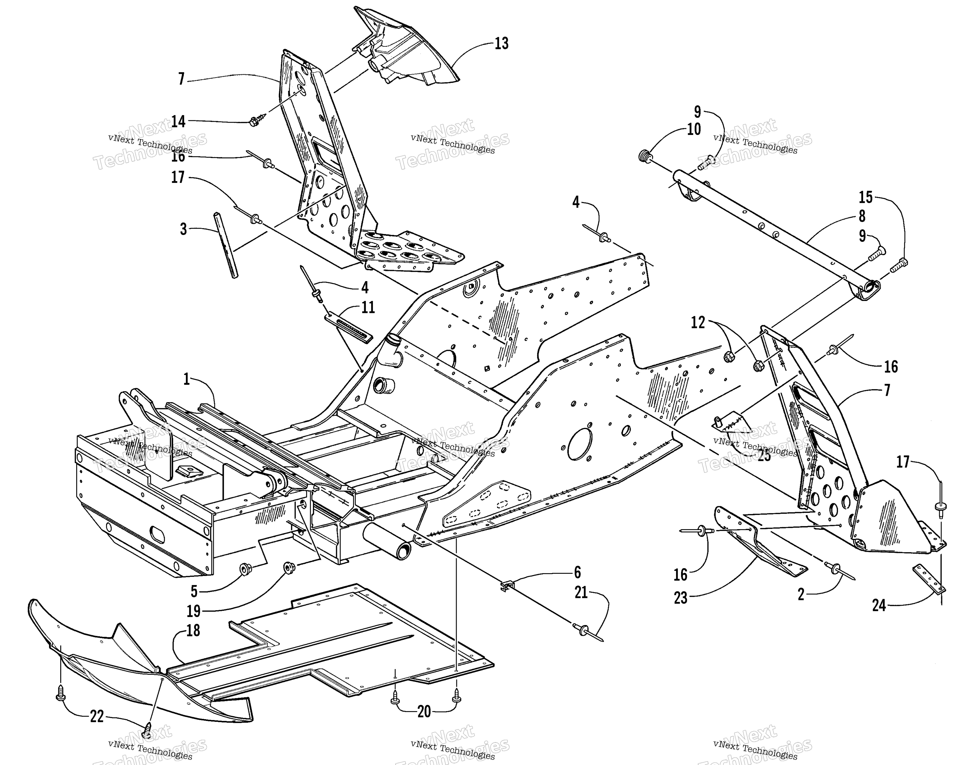 Передняя часть Frame And Footrest Assembly