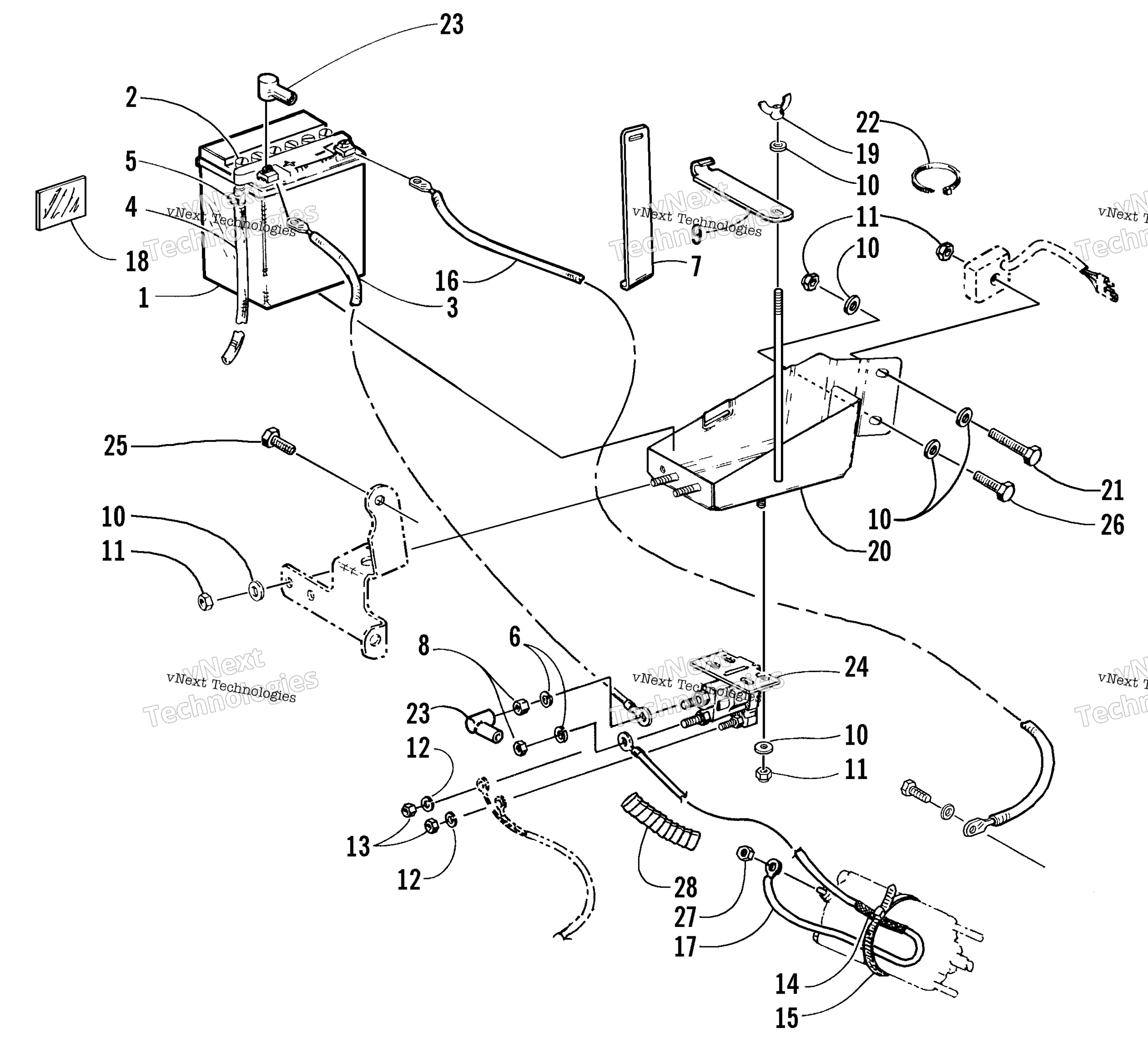 Battery, Solenoid, и Cables