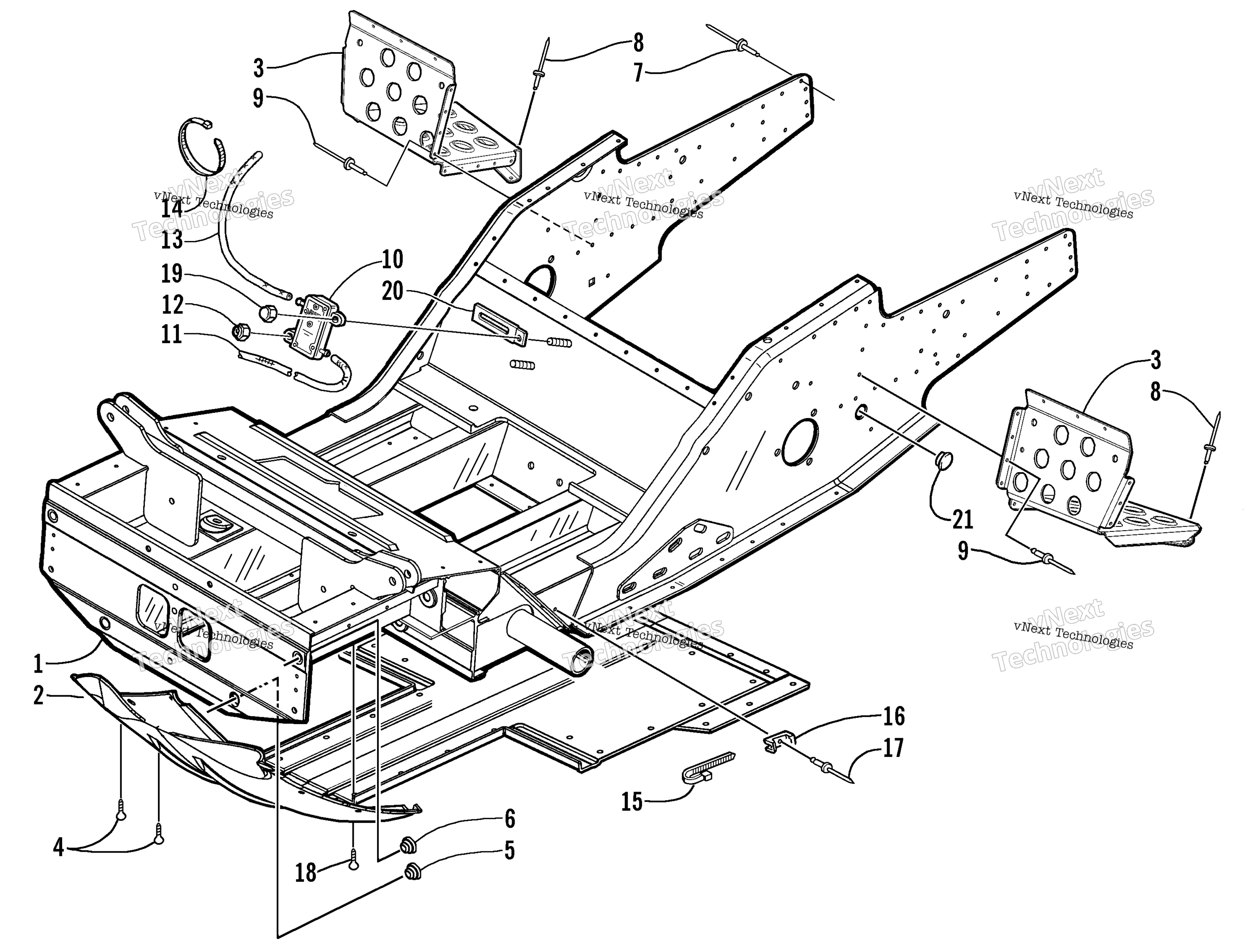 Передняя часть Frame And Footrest Assembly