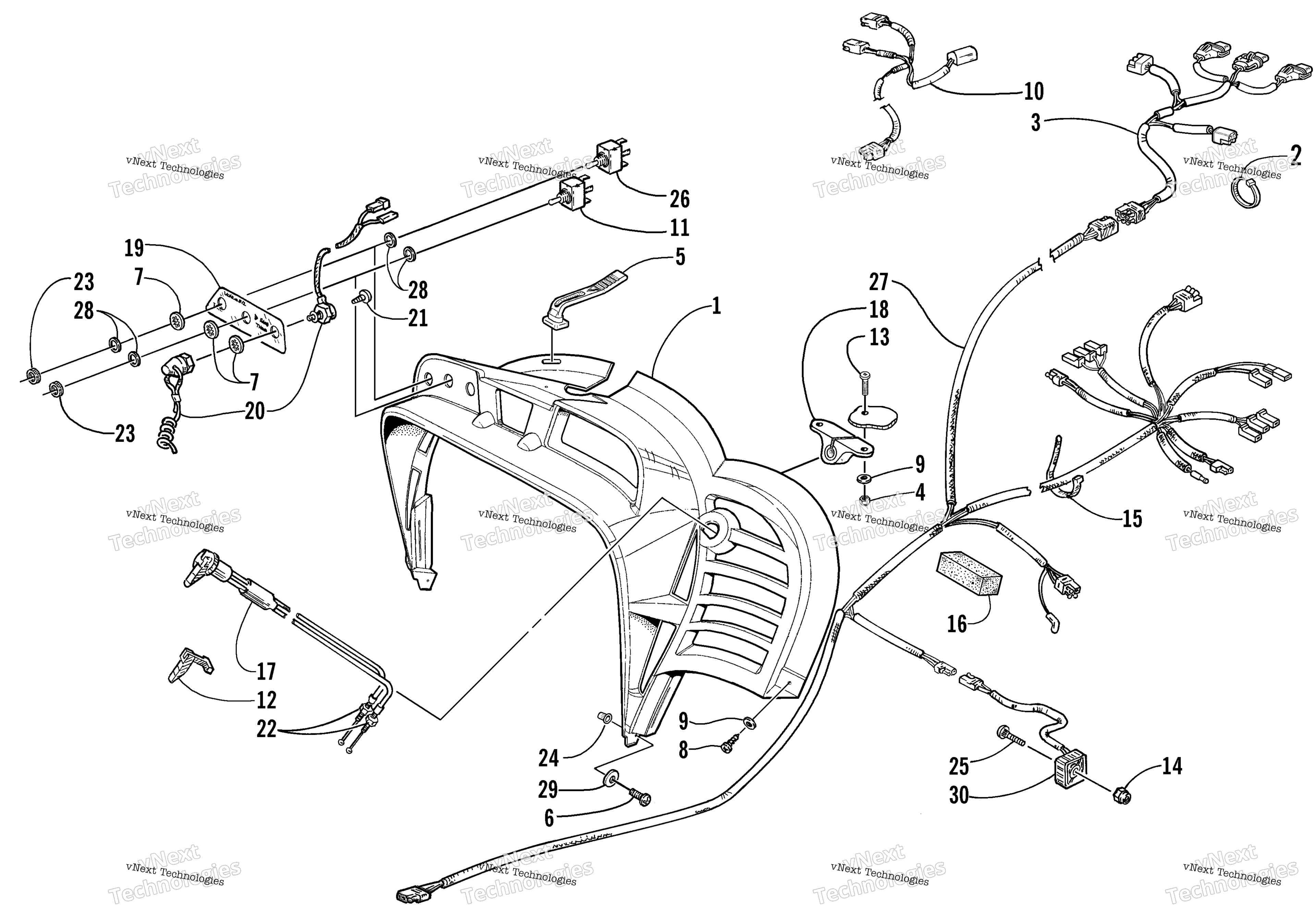 Console, Switches, и Wiring Assemblies