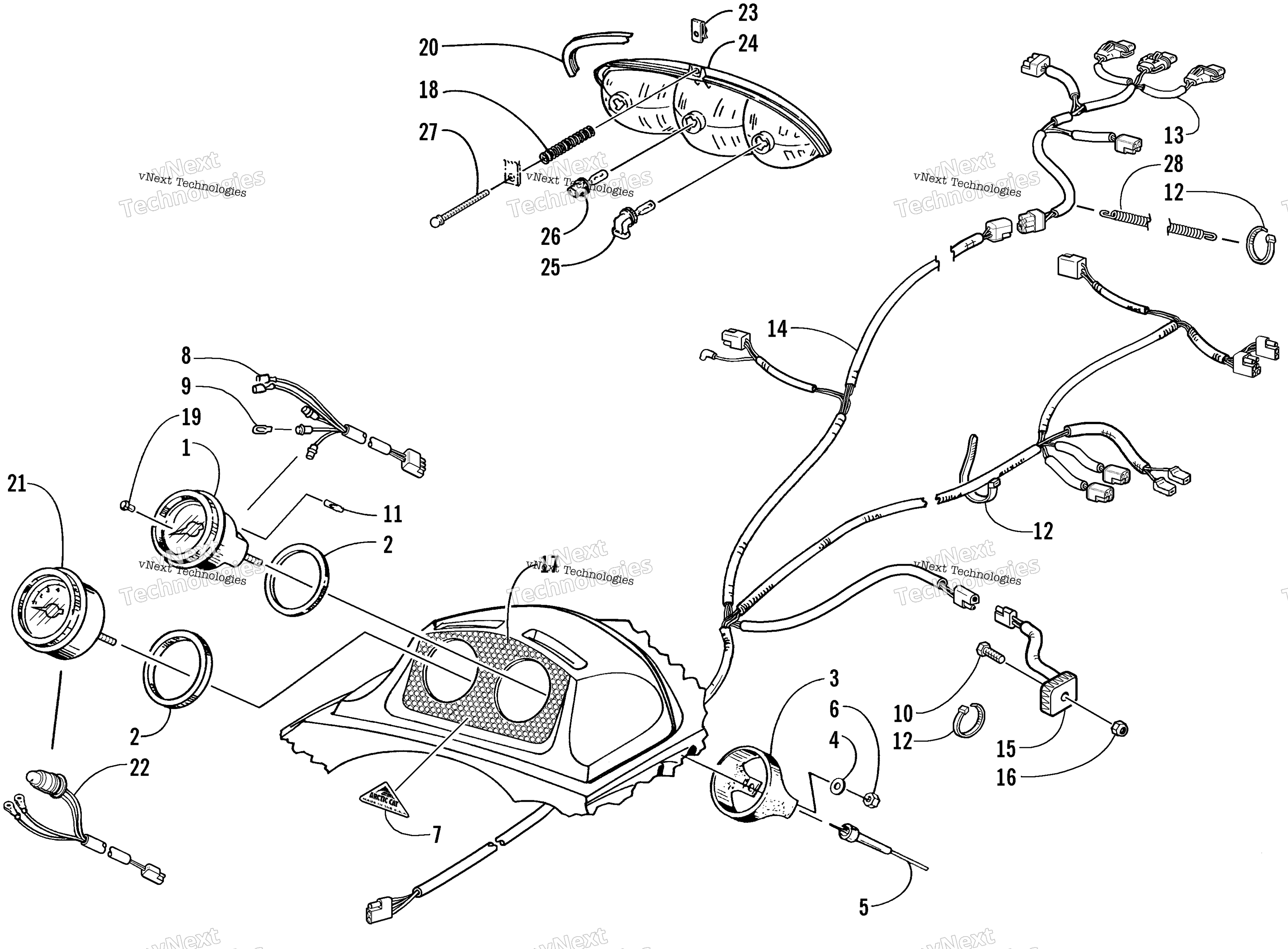 Headlight, Instruments, и Wiring Assemblies