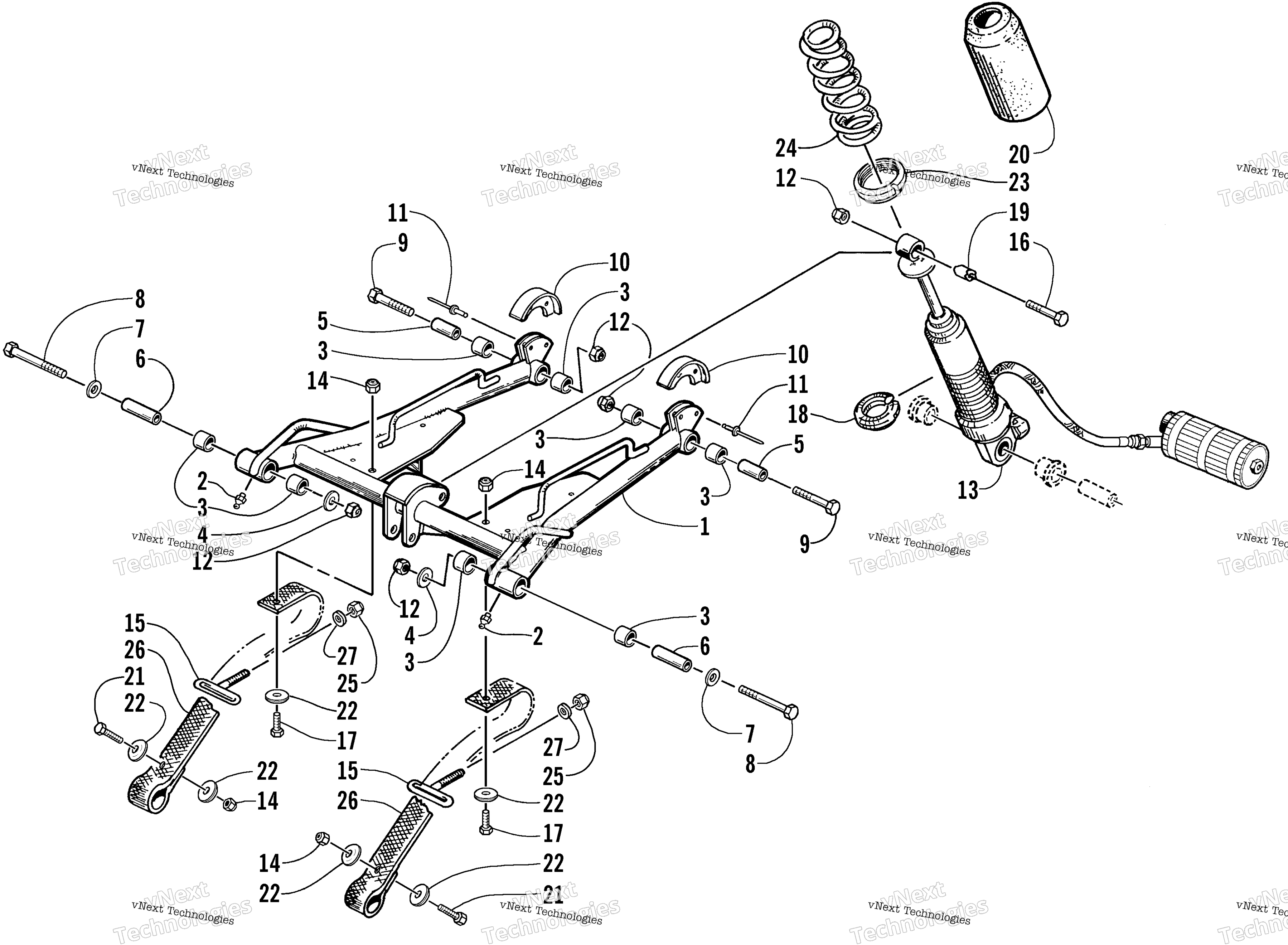 Задняя часть Suspension Front Arm Assembly