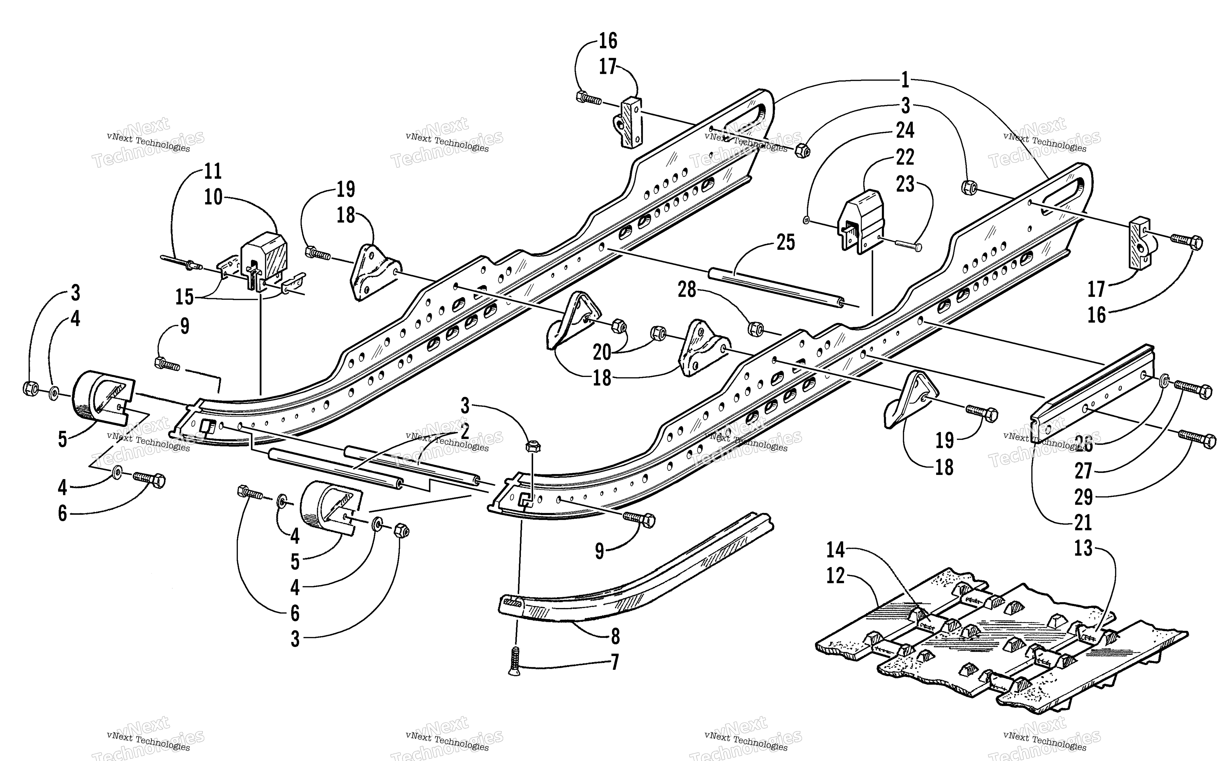 Slide Rail и Track узел
