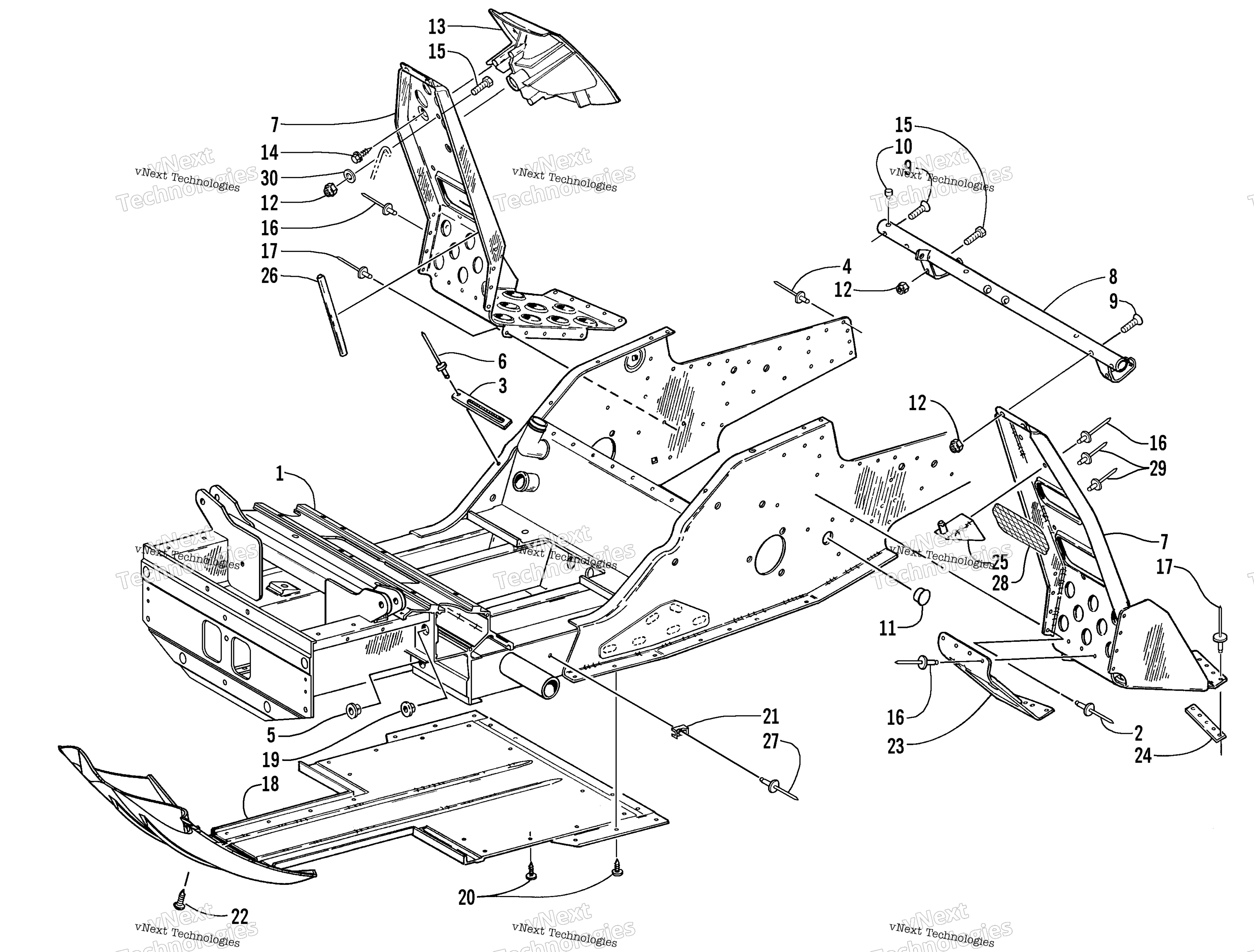 Передняя часть Frame And Footrest Assembly