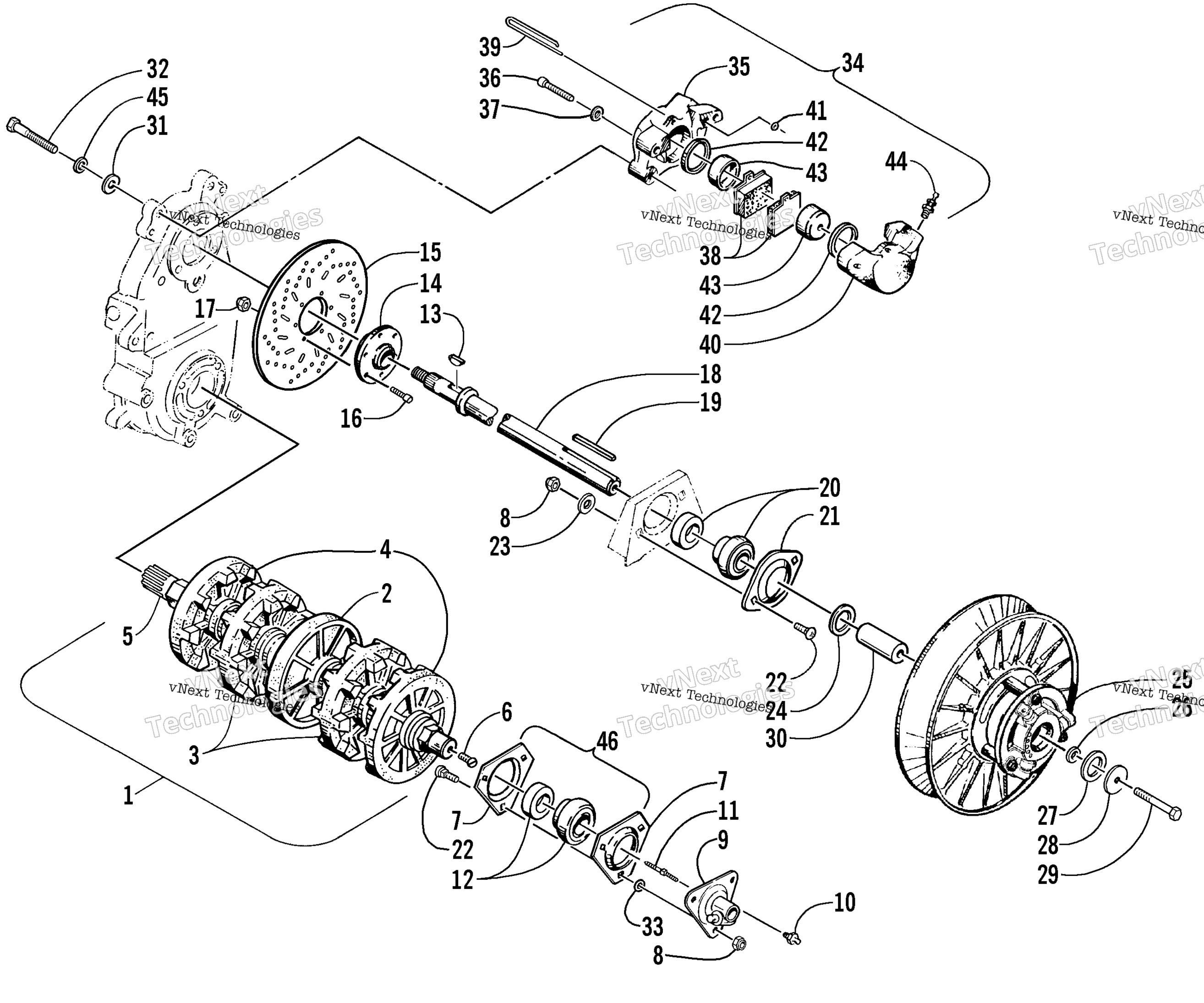 Привод Train Shafts And Brake Assemblies