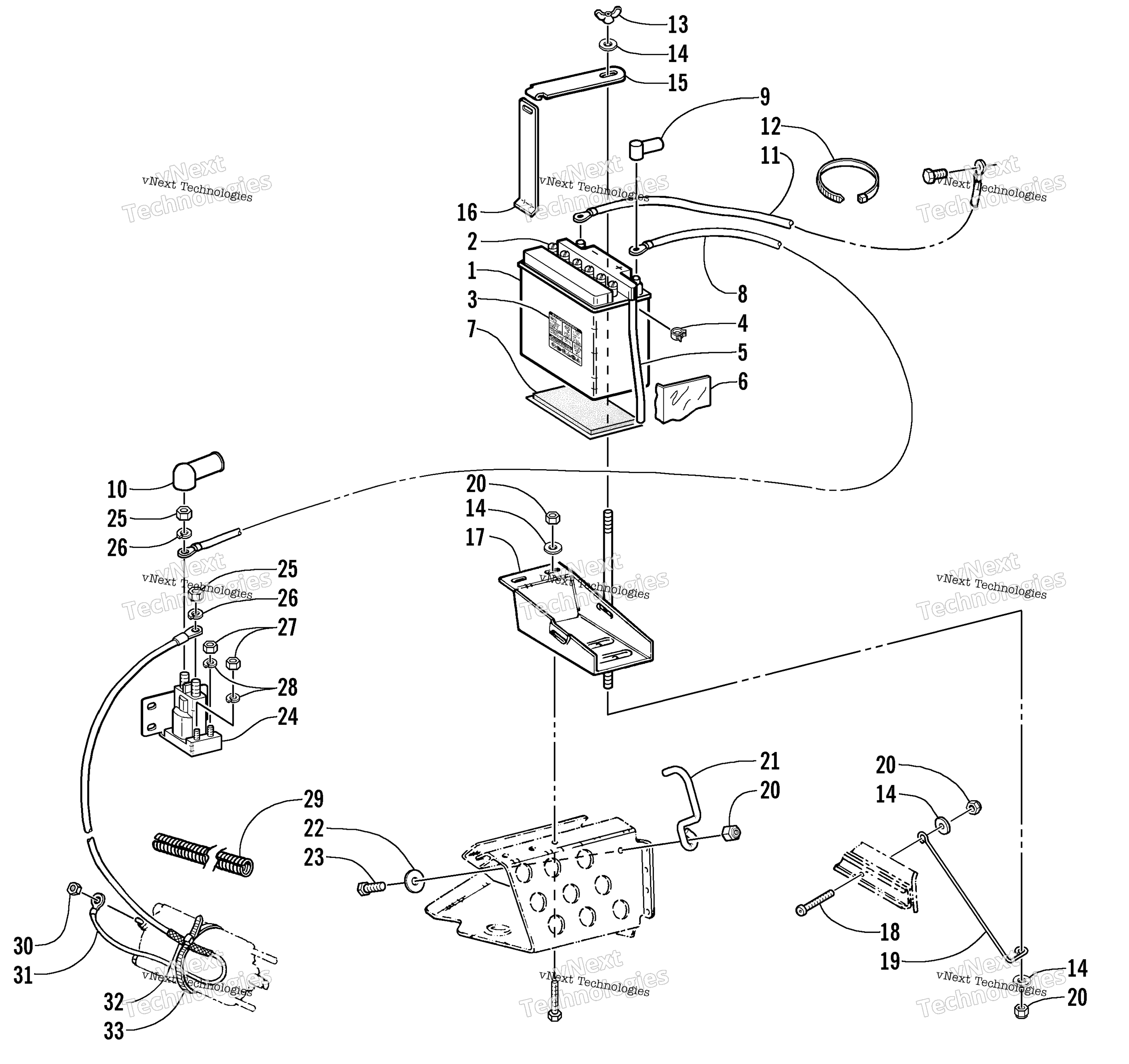 Электрооборудование Start - Battery Assembly