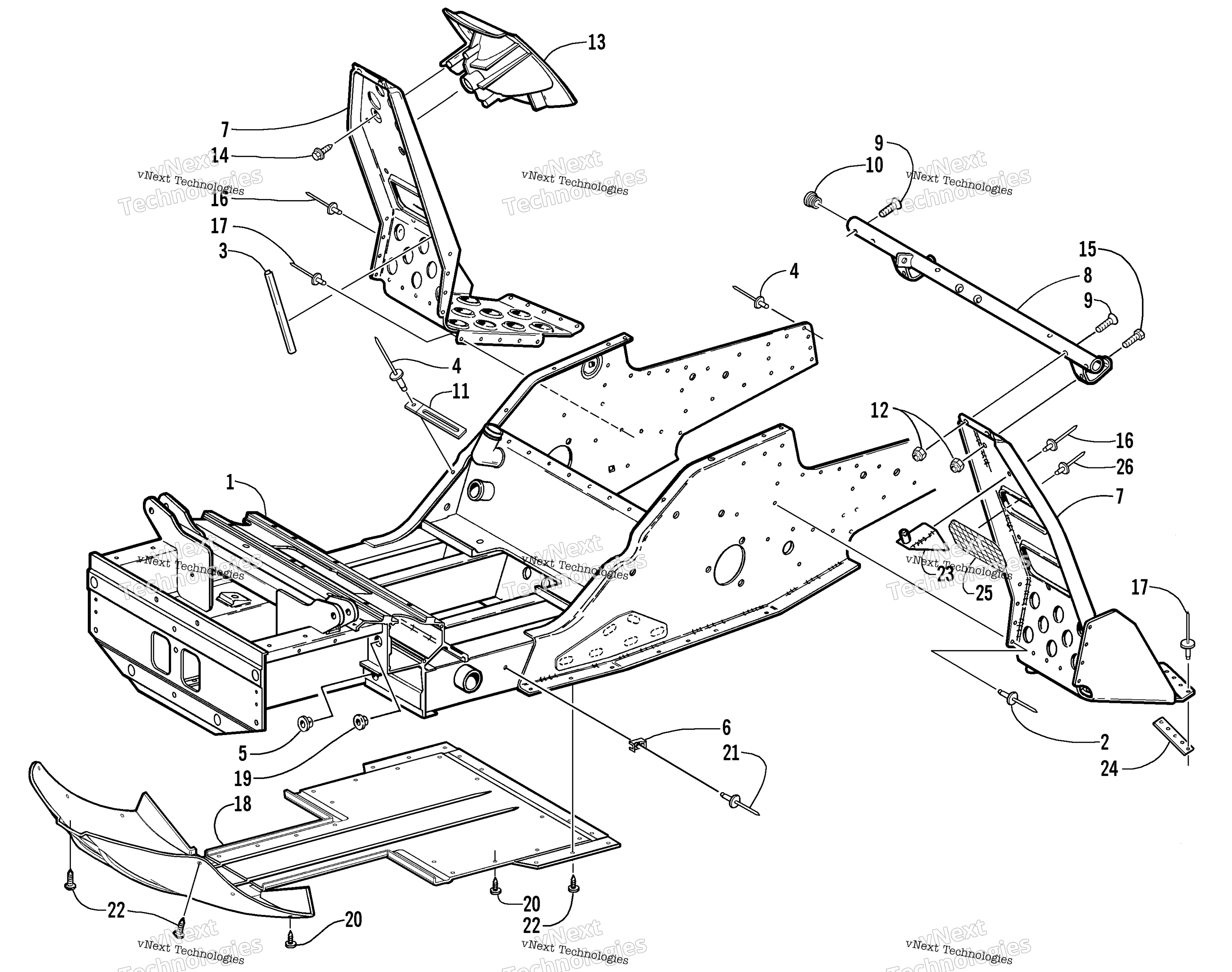 Передняя часть Frame And Footrest Assembly