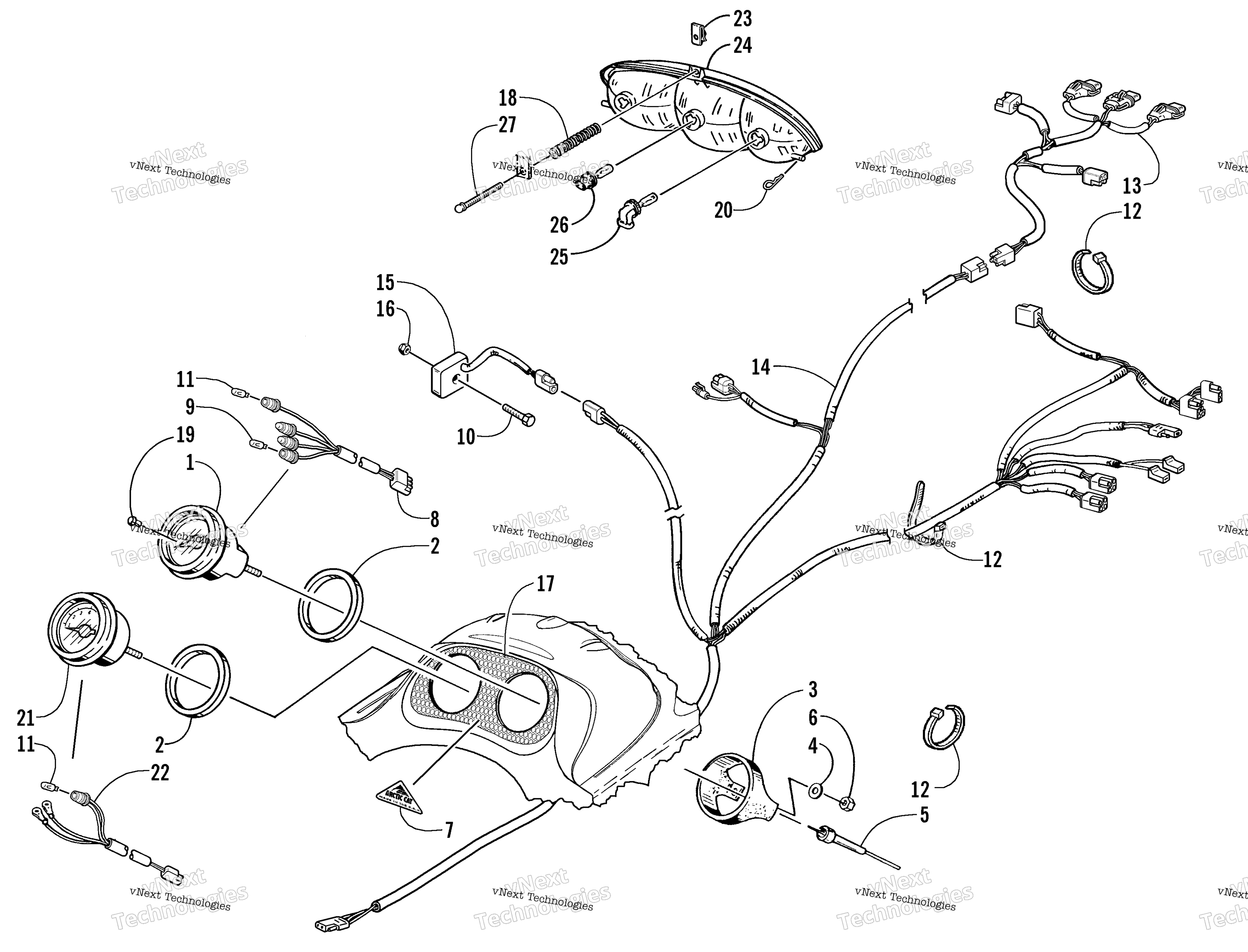 Headlight, Instruments, и Wiring Assemblies