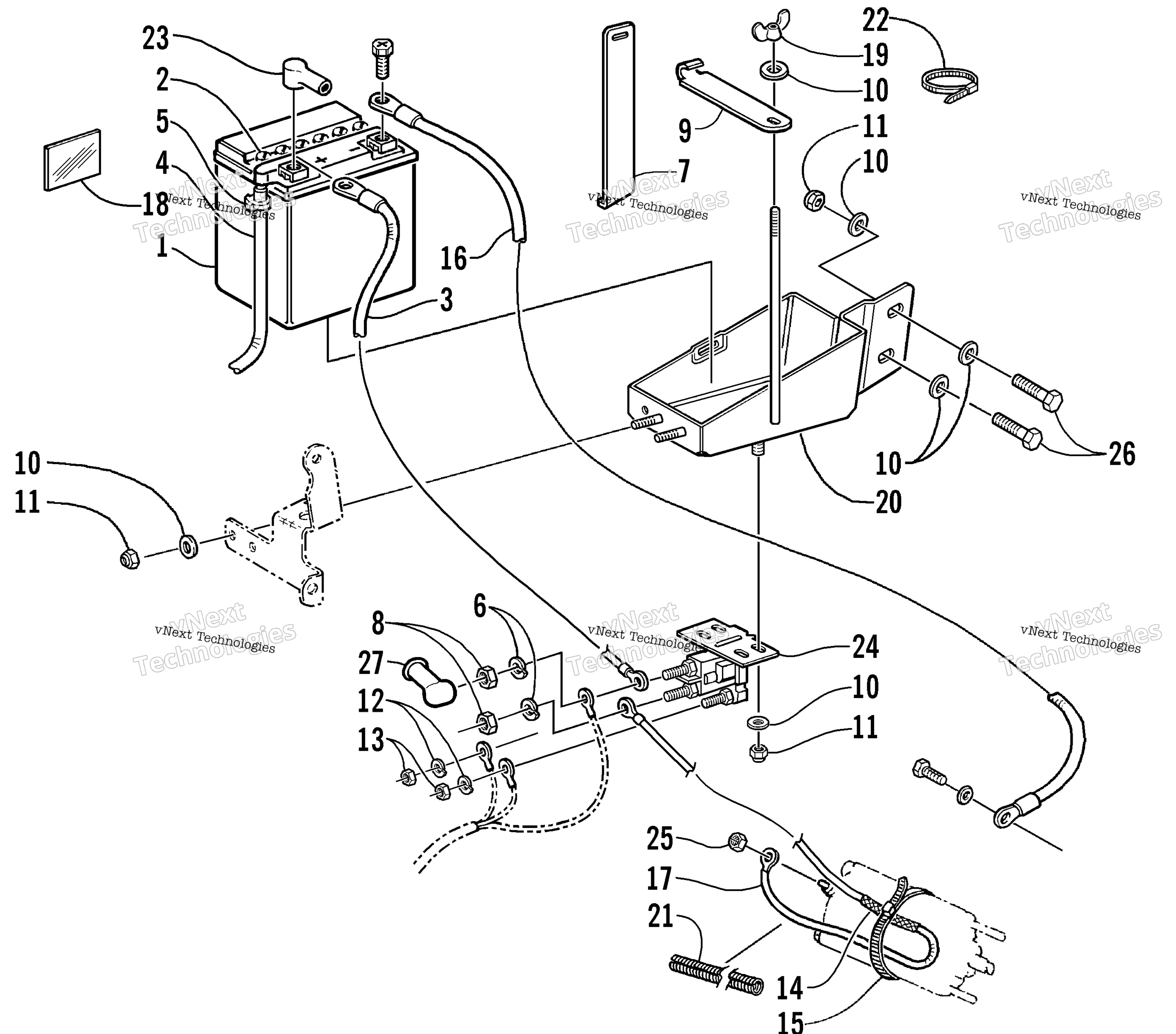 Battery, Solenoid, и Cables