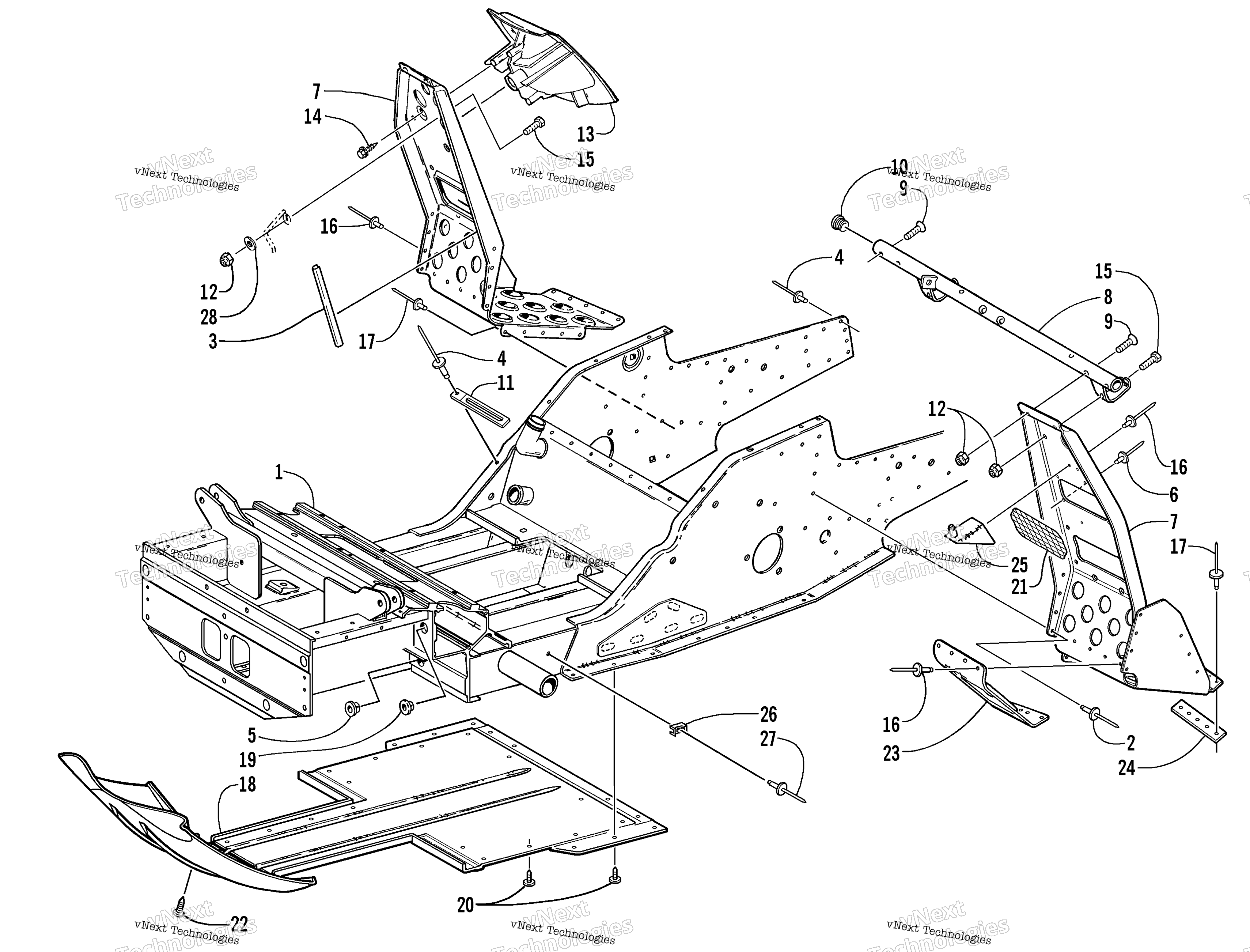 Передняя часть Frame And Footrest Assembly