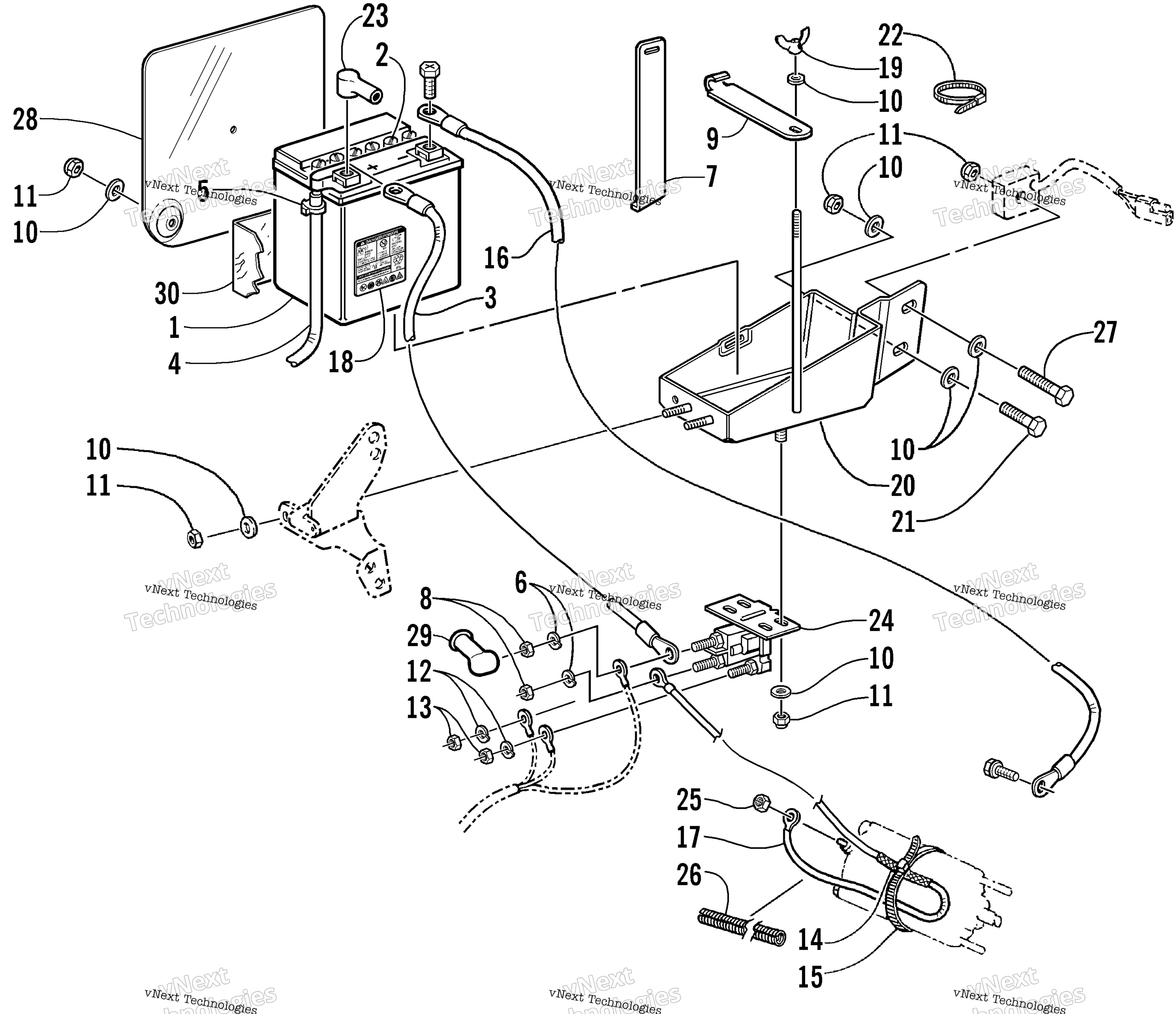 Battery, Solenoid, и Cables