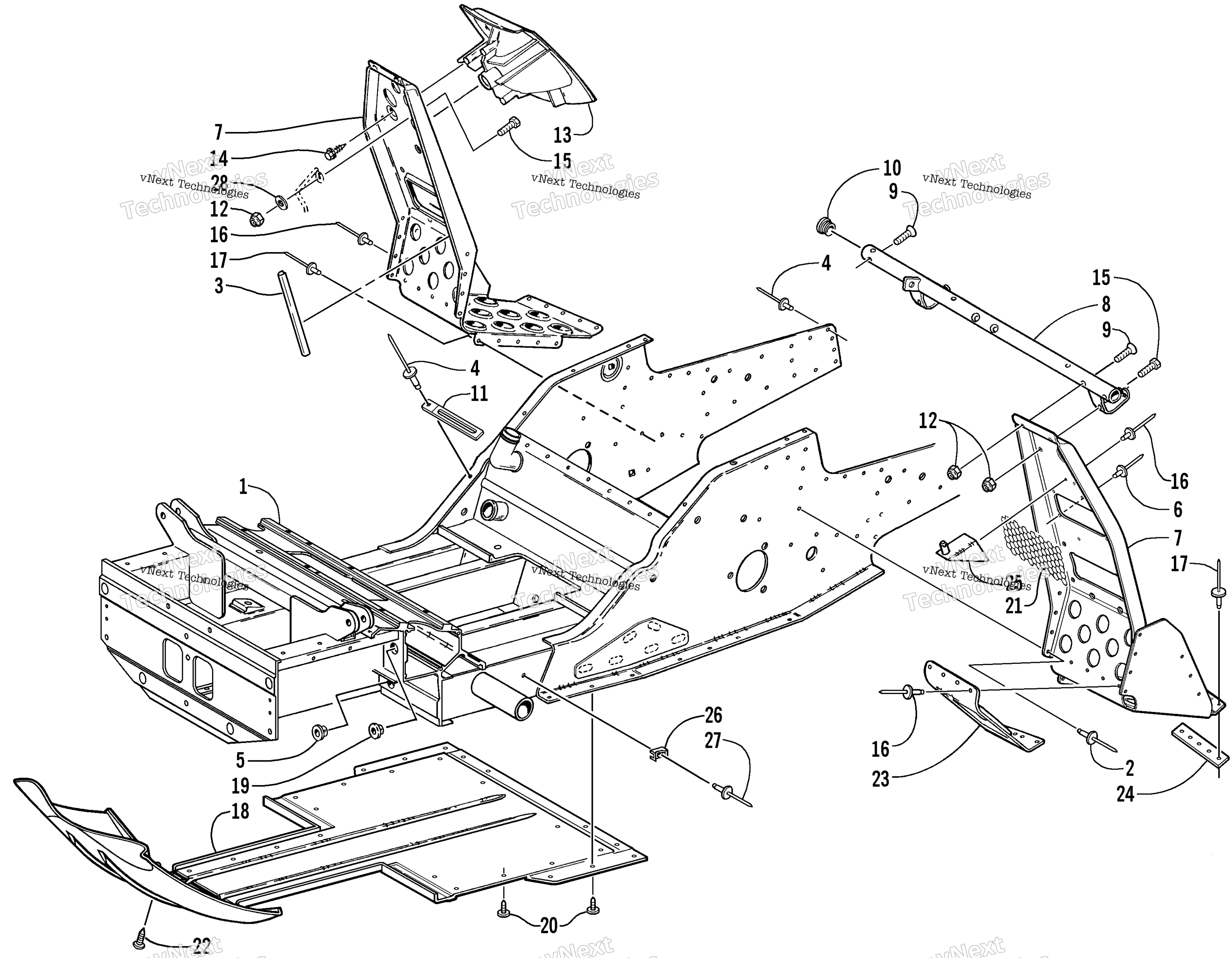 Передняя часть Frame And Footrest Assembly
