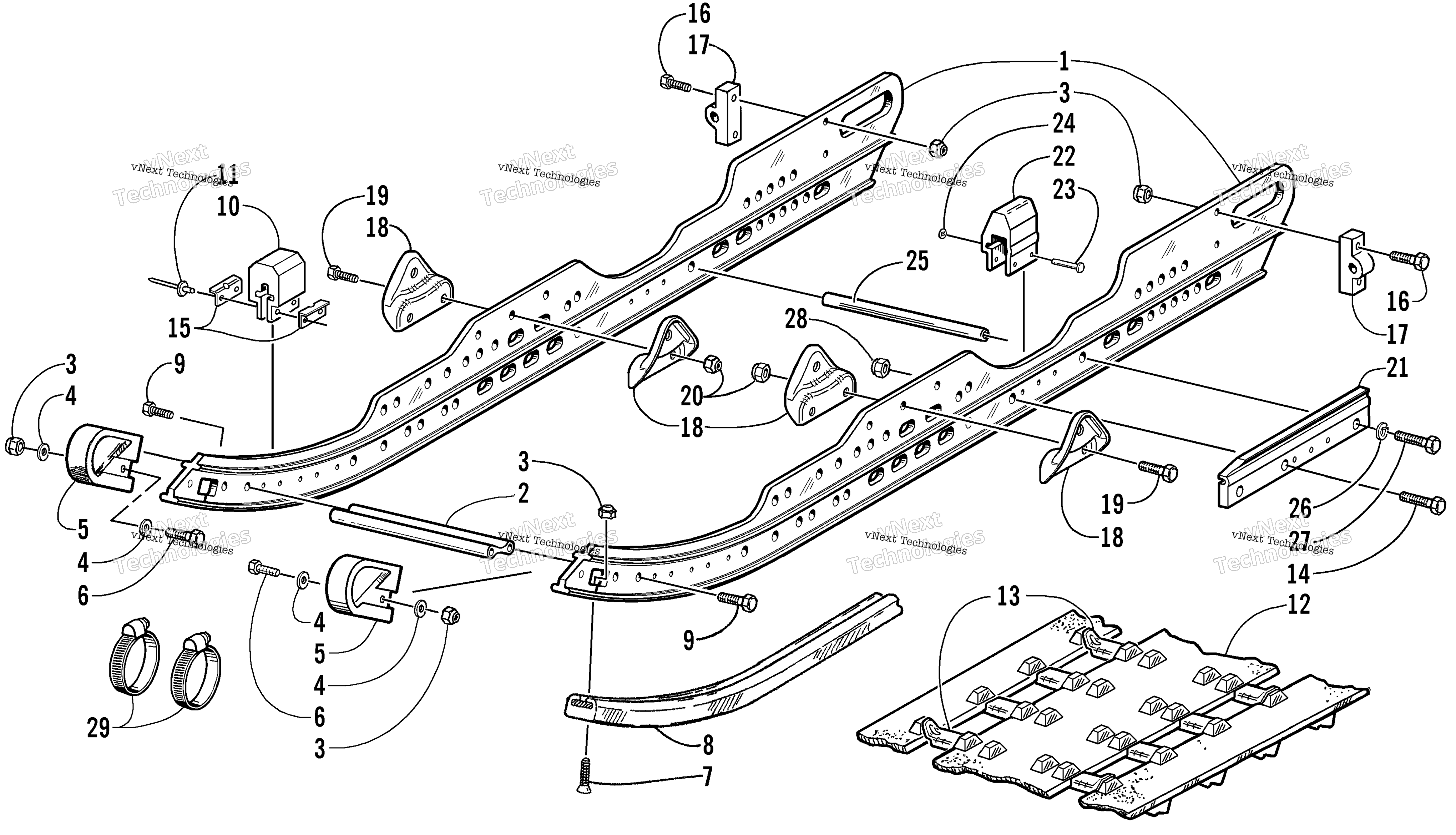 Slide Rail и Track узел (Le)