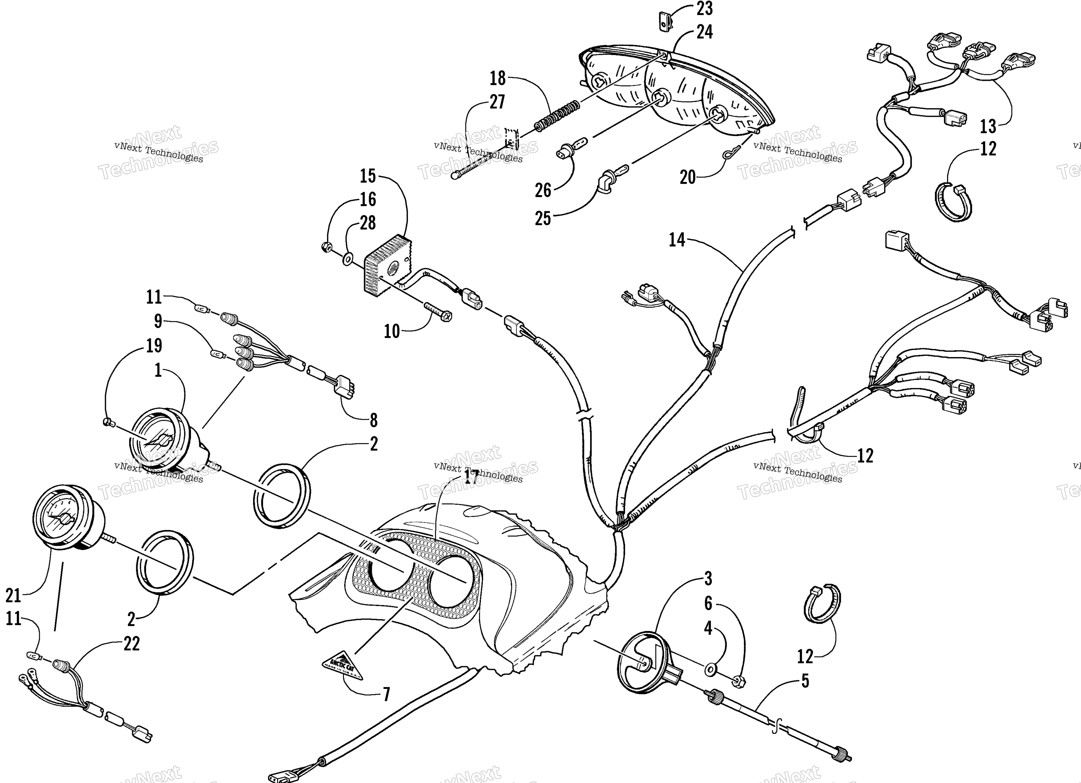Headlight, Instruments, и Wiring Assemblies