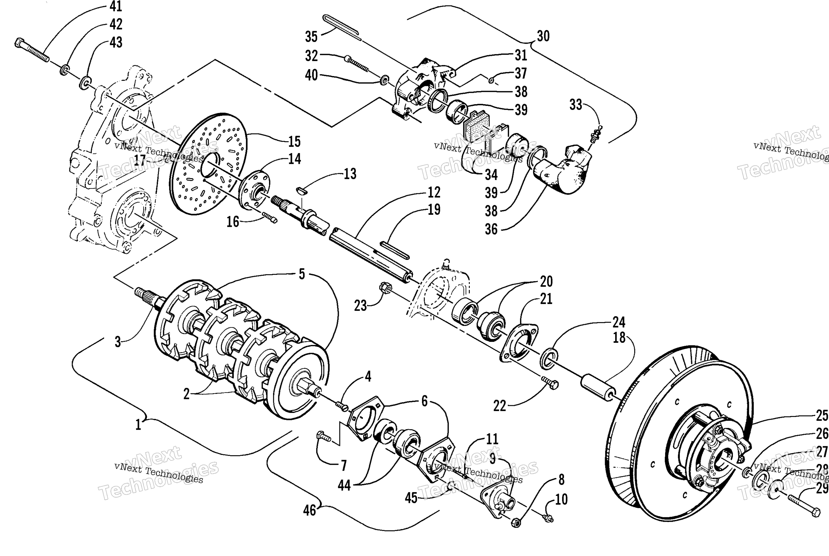 Привод Train Shafts And Brake Assemblies