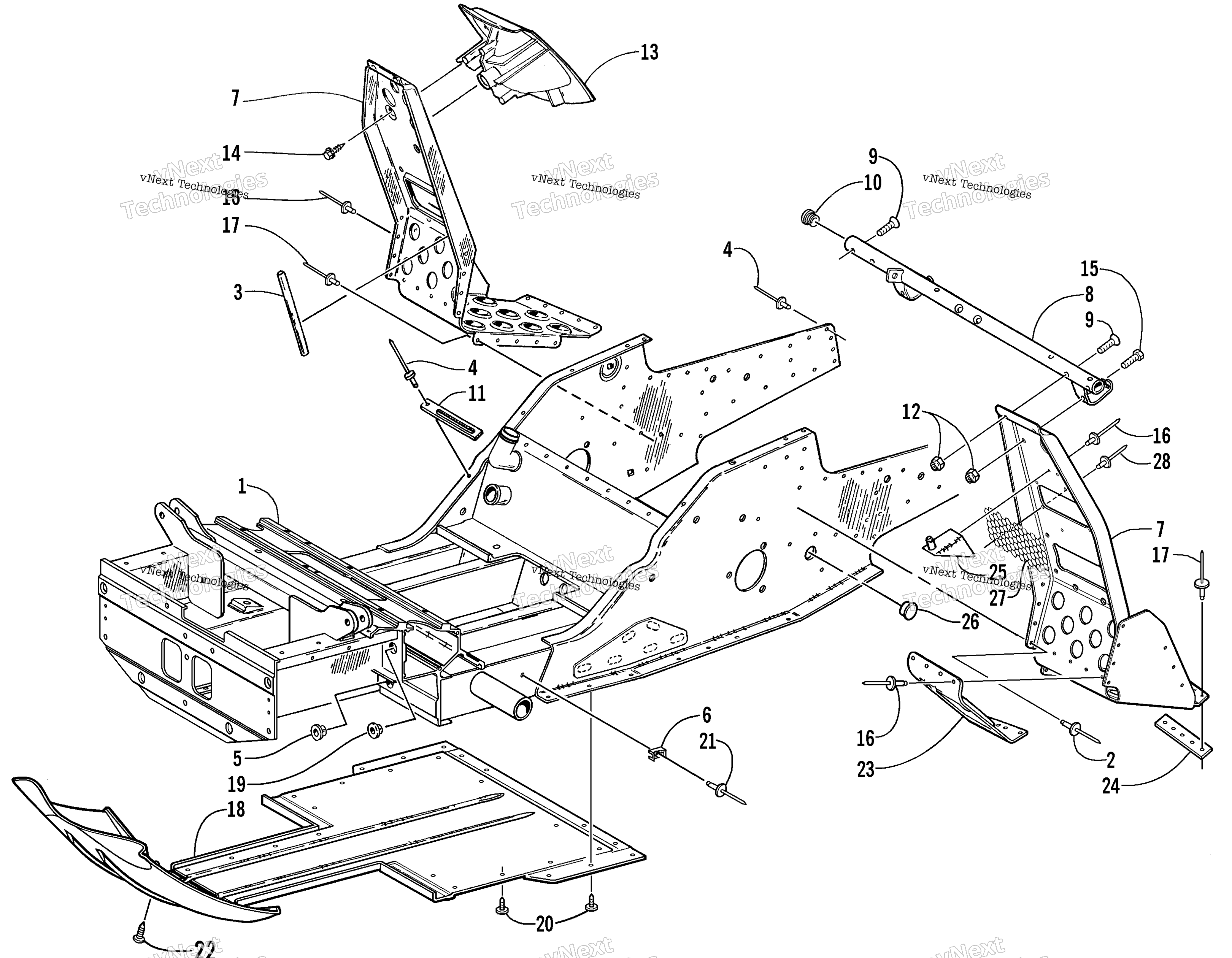 Передняя часть Frame And Footrest Assembly